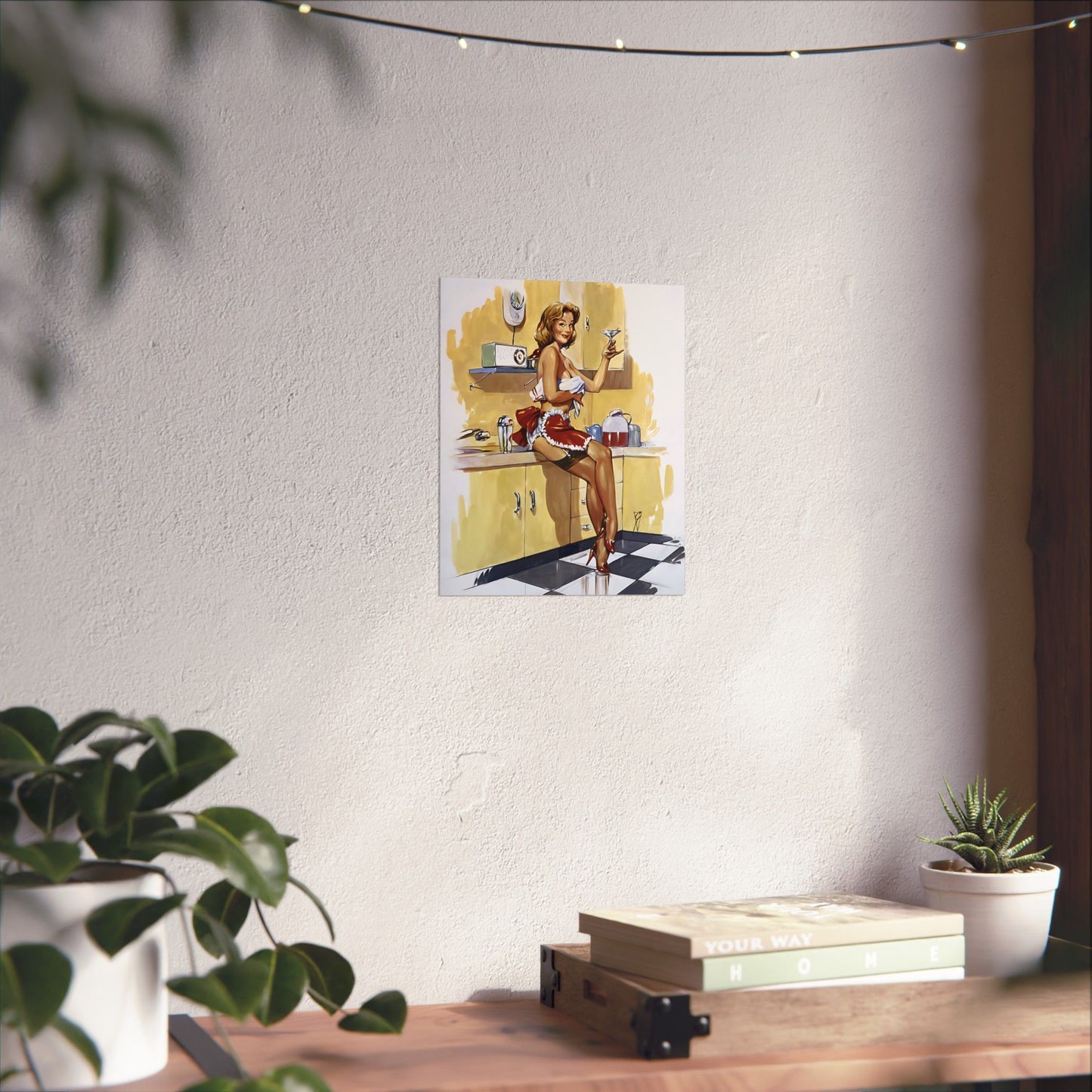 1950's Pin Up Girl Matte Vertical Posters "Martini For Lunch"