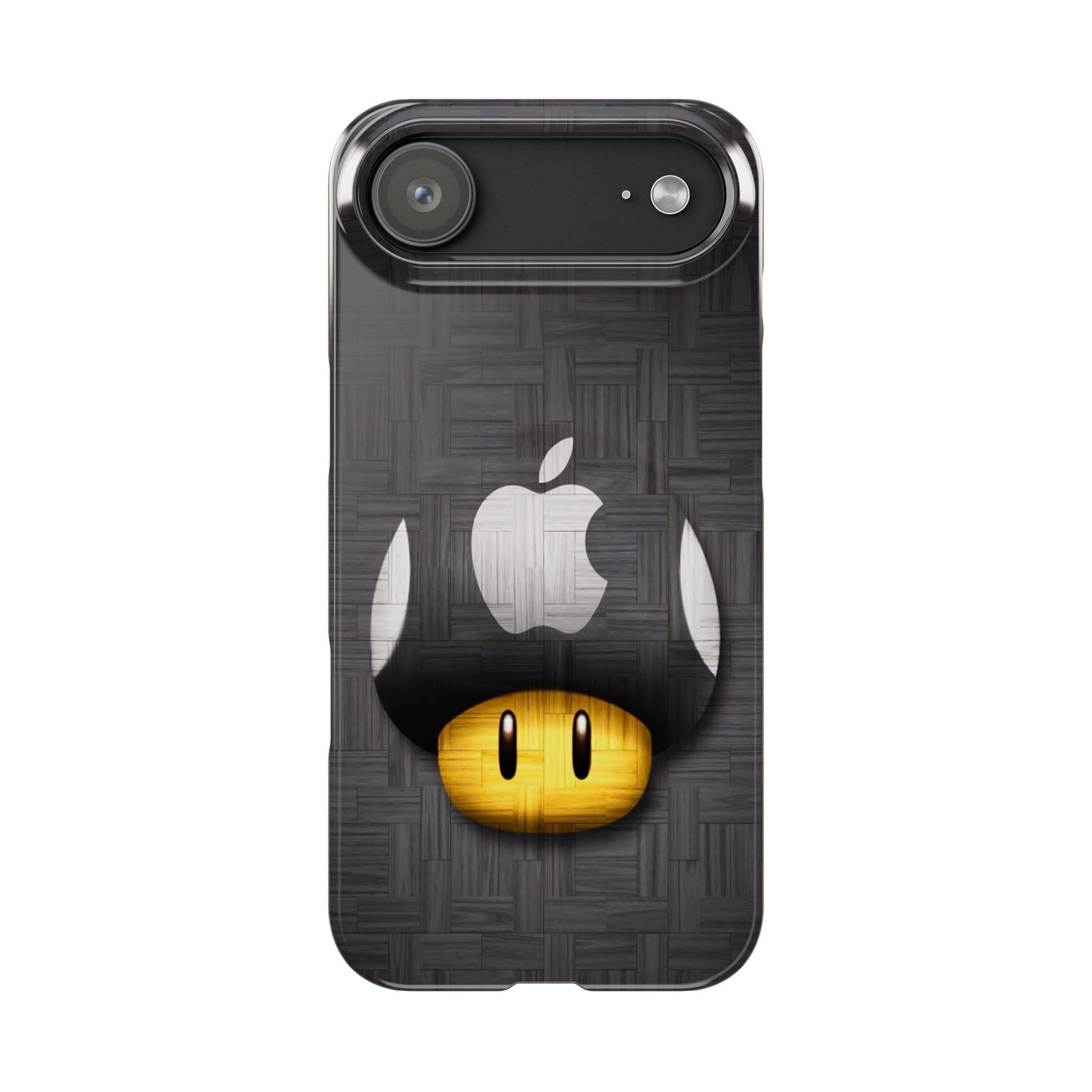 Mushroom Apple Slim Phone Case for iPhone Cute Gamer Phone Accessory, Kids Gift