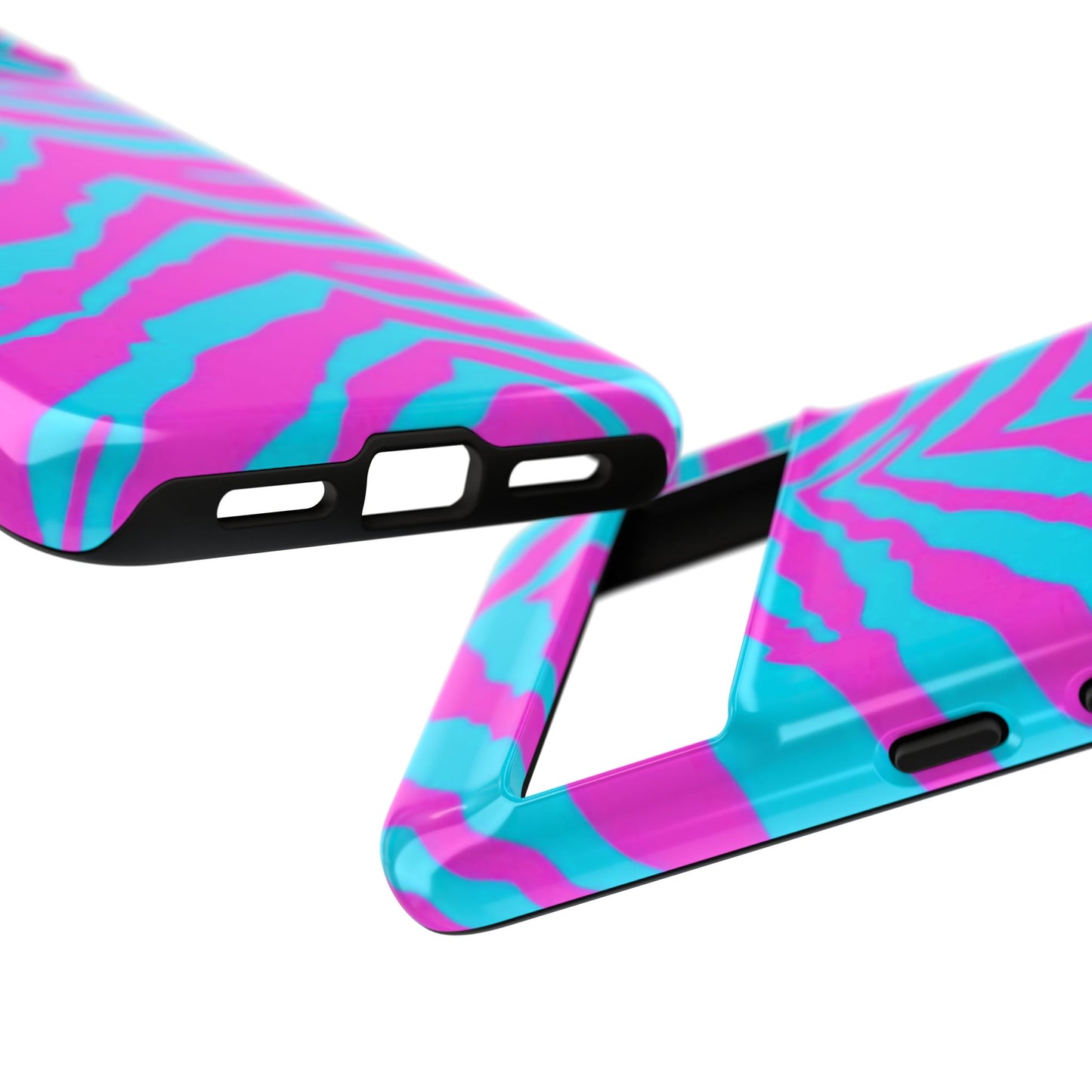 Animal Print Hot Pink And Teal Tough Case for iPhone, Galaxy and Google Pixel