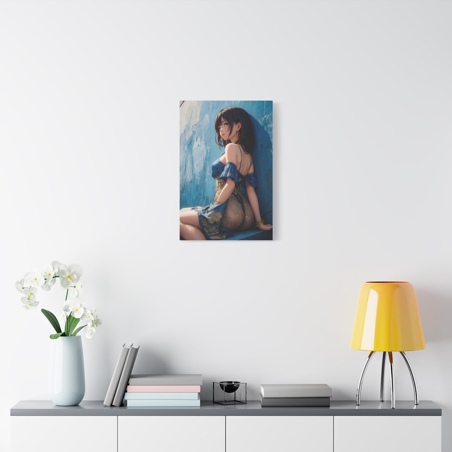 Anime Girl Beachside Matte Canvas Print — Stretched 1.25"