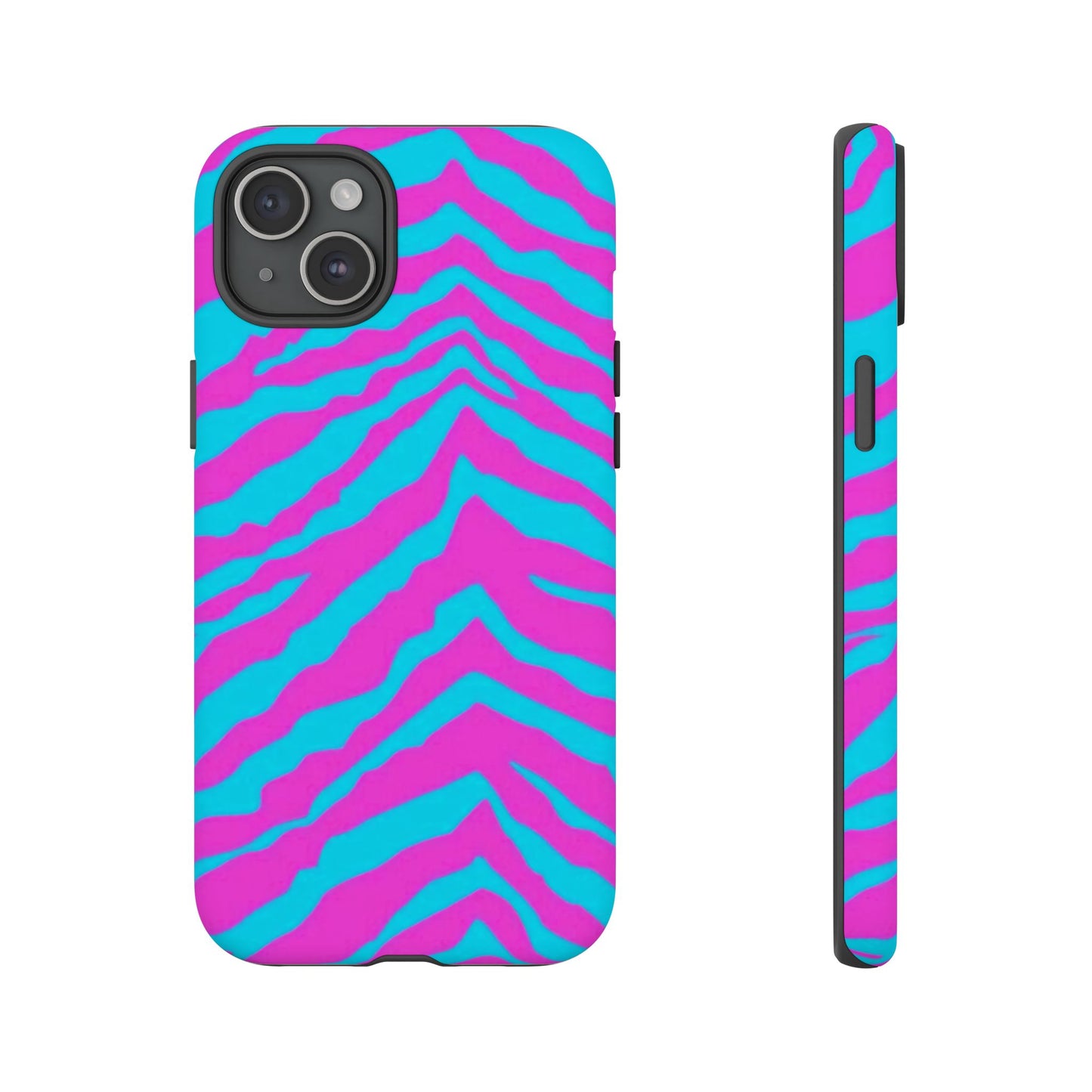 Animal Print Hot Pink And Teal Tough Case for iPhone, Galaxy and Google Pixel