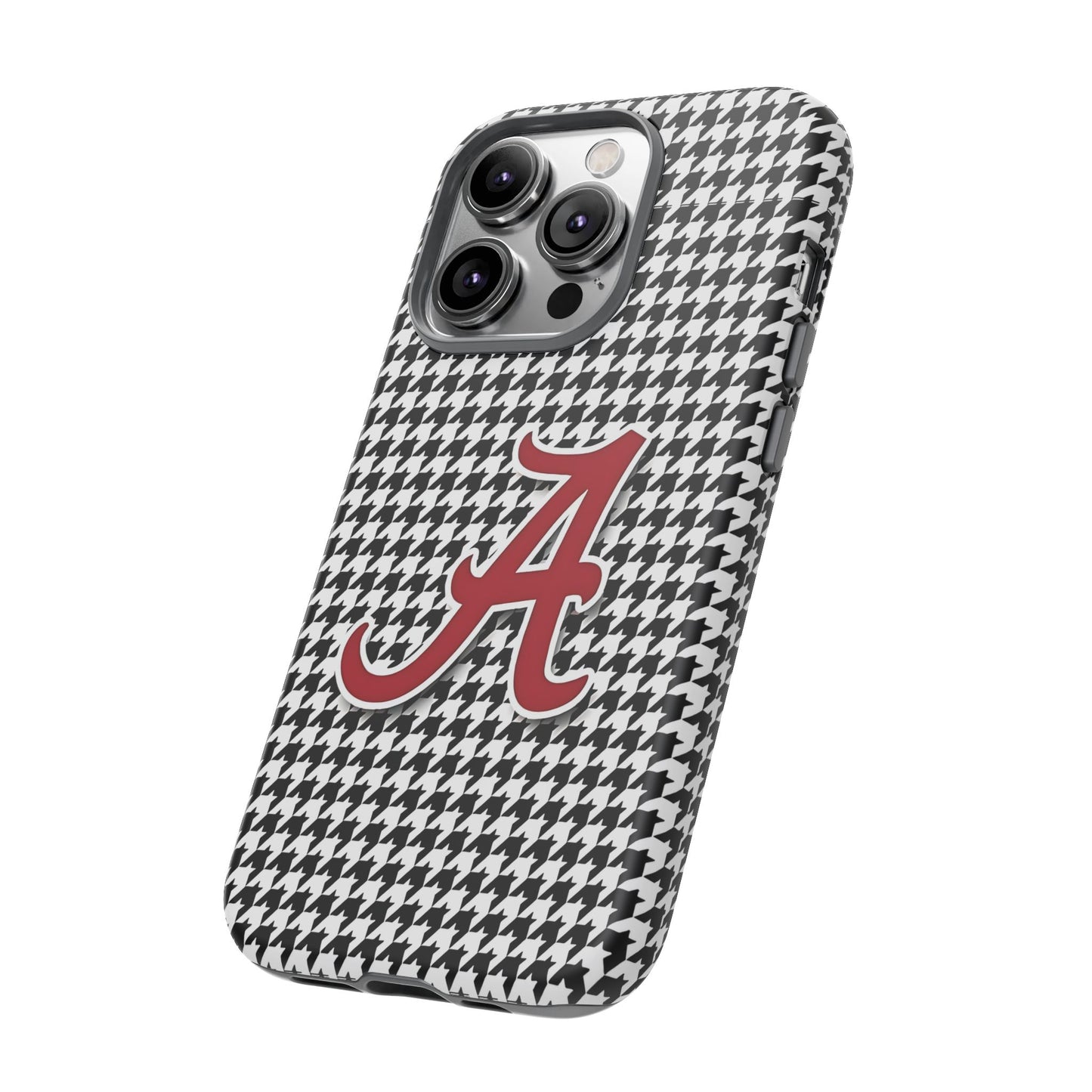 Alabama Houndstooth Phone Case, Tough Cases, College RTR Fan Gear, Initial A