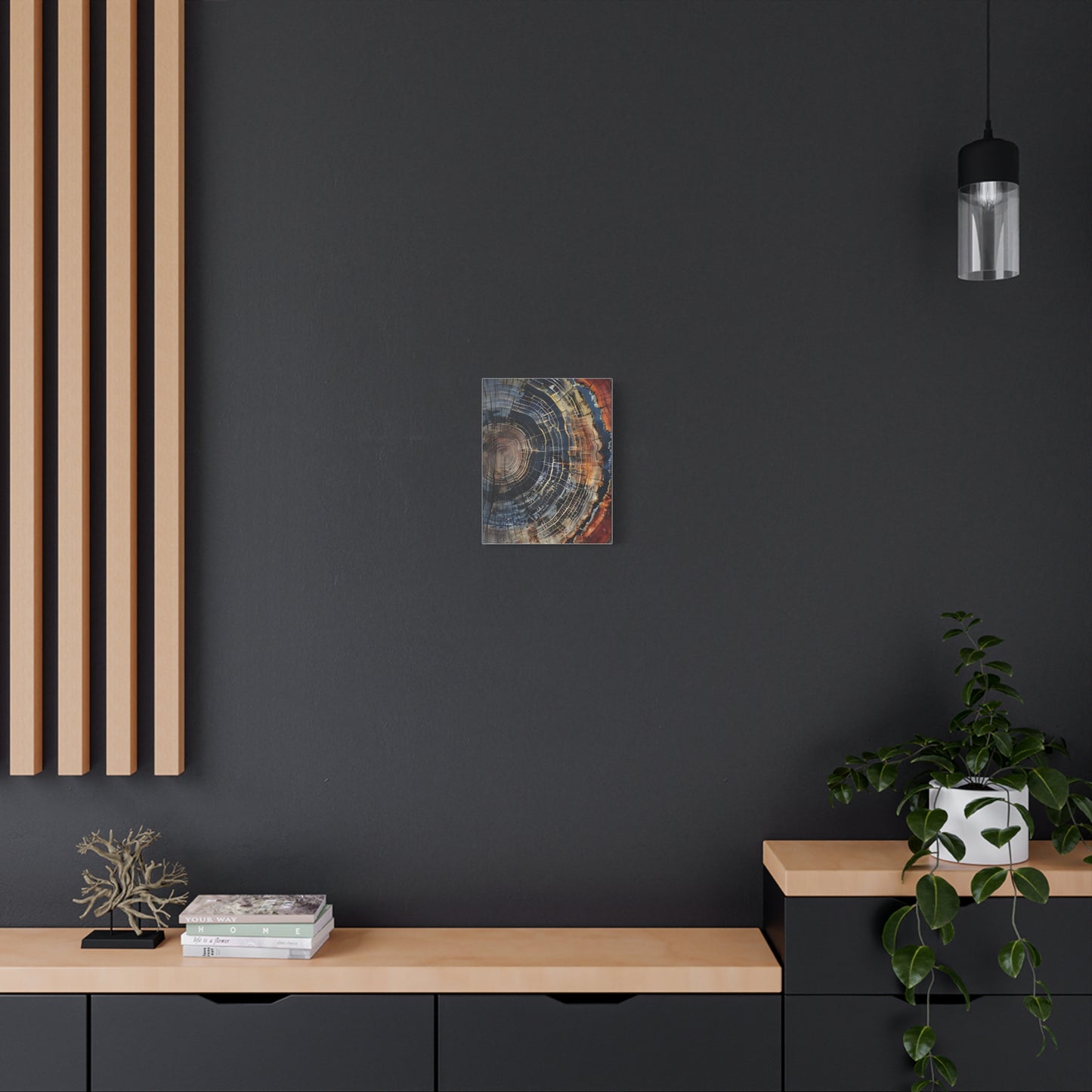 Canvas Print, Tree Ring Wall Art, Modern Farmhouse Decor, Abstract Colorful