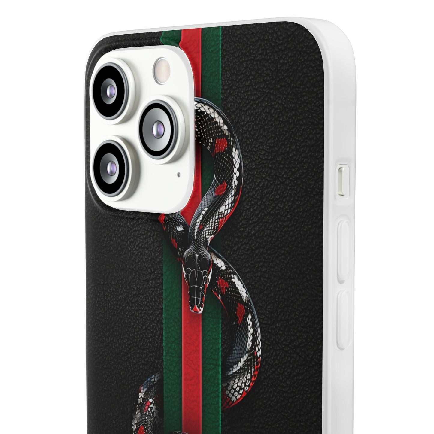 Green and Red Stripes Snake TPU Flexi Cases For iPhones And Samsung Galaxy