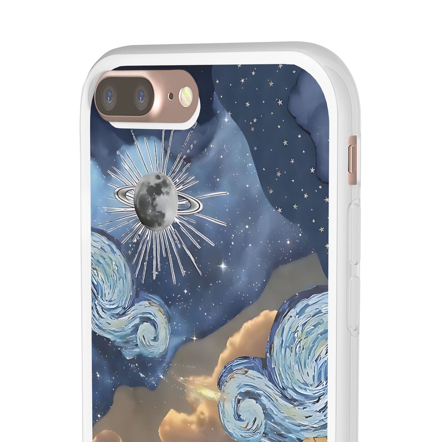 Celestial Flexi Case, Boho Phone Cover, Galaxy Protection, Starry Night Design,