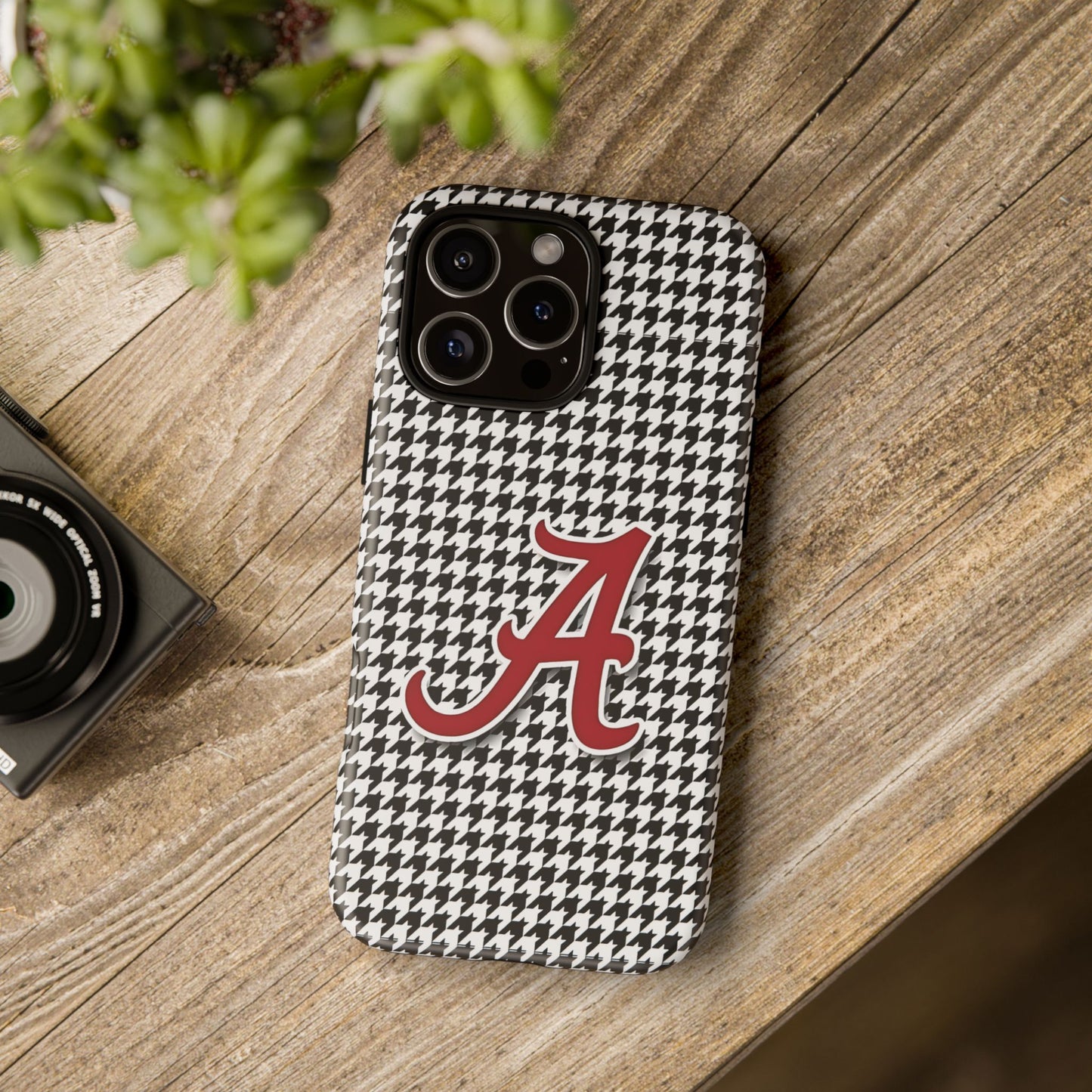 Alabama Houndstooth Phone Case, Tough Cases, College RTR Fan Gear, Initial A