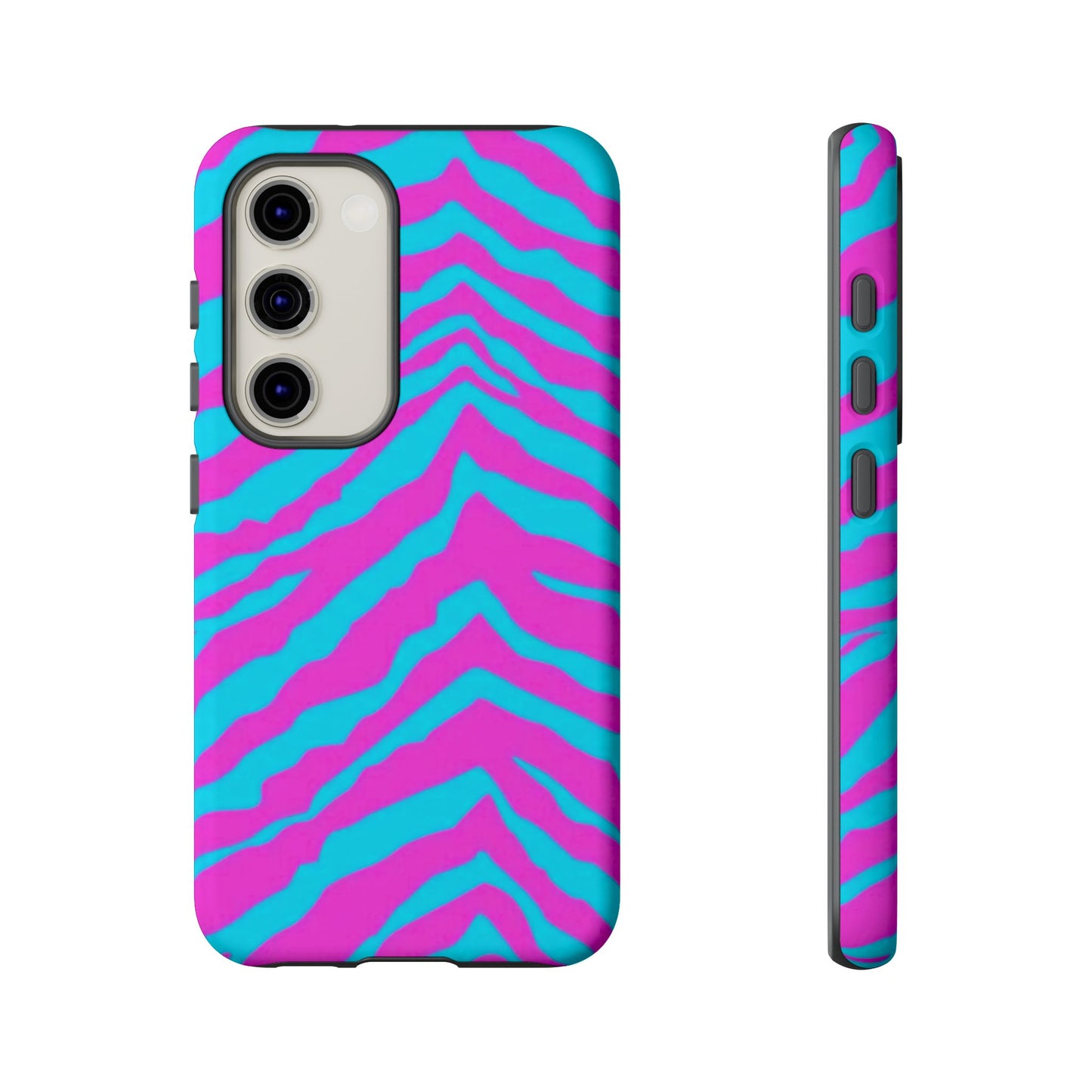 Animal Print Hot Pink And Teal Tough Case for iPhone, Galaxy and Google Pixel