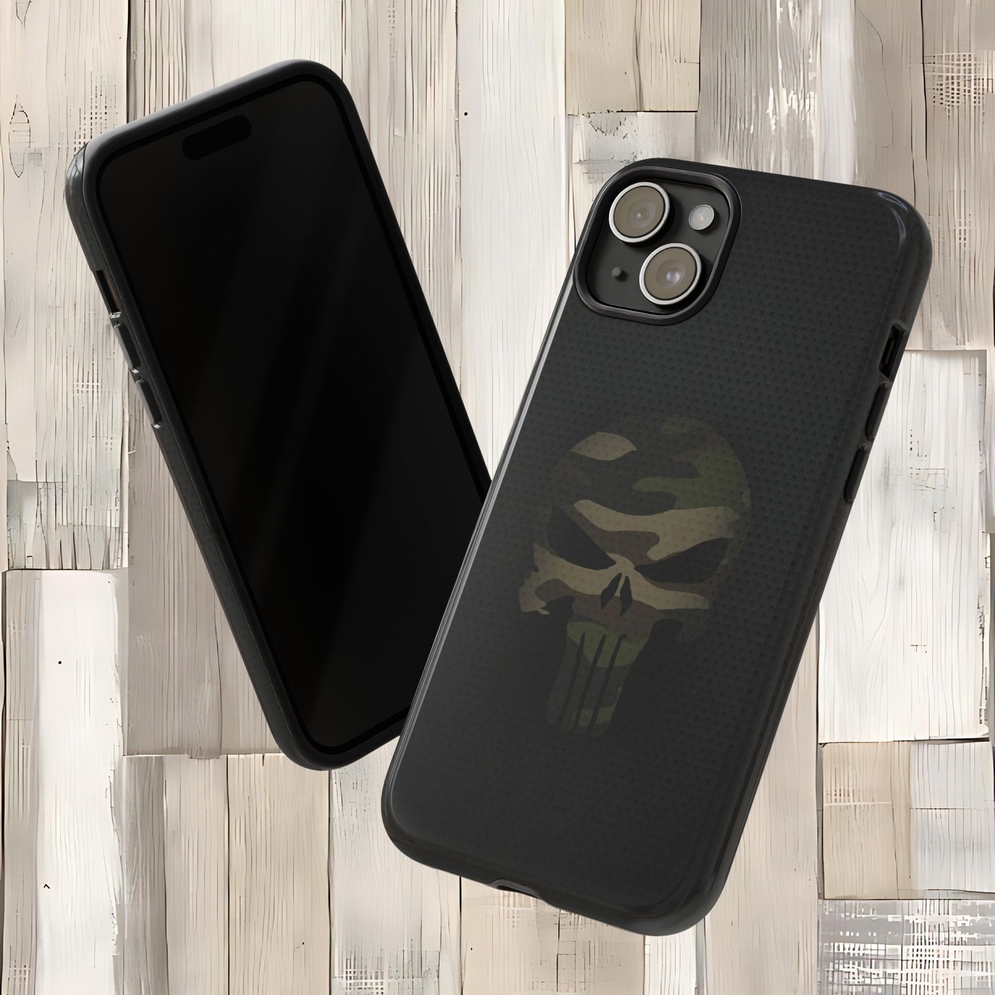 Camo Green Tough Case For iPhone, Samsung Galaxy, Pixel, Punisher Graphic