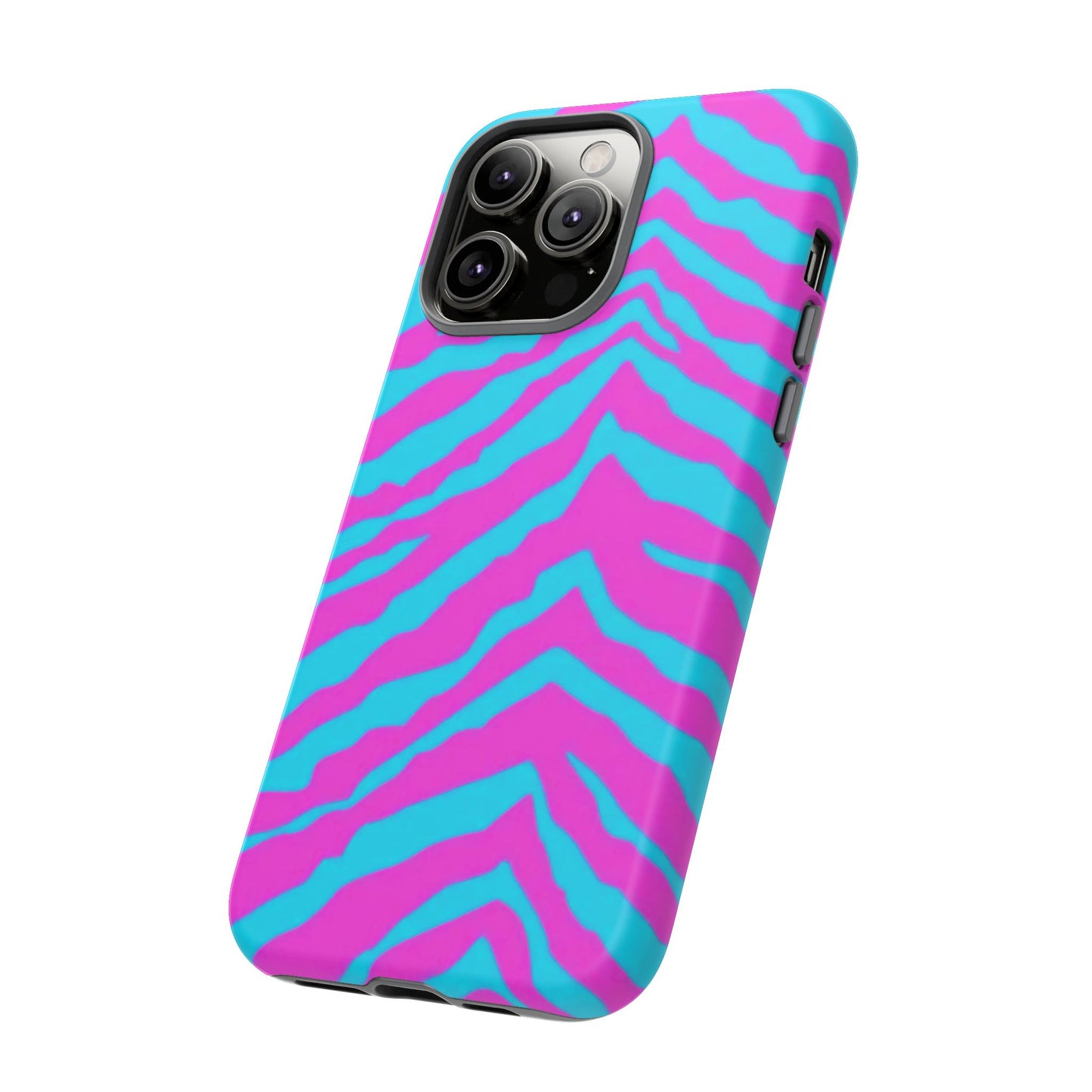 Animal Print Hot Pink And Teal Tough Case for iPhone, Galaxy and Google Pixel