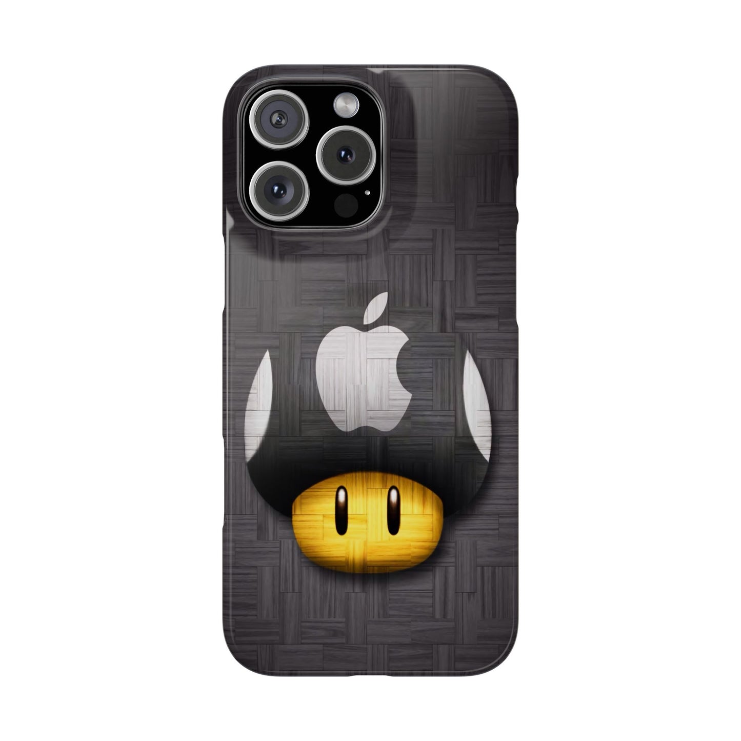Mushroom Apple Slim Phone Case for iPhone Cute Gamer Phone Accessory, Kids Gift