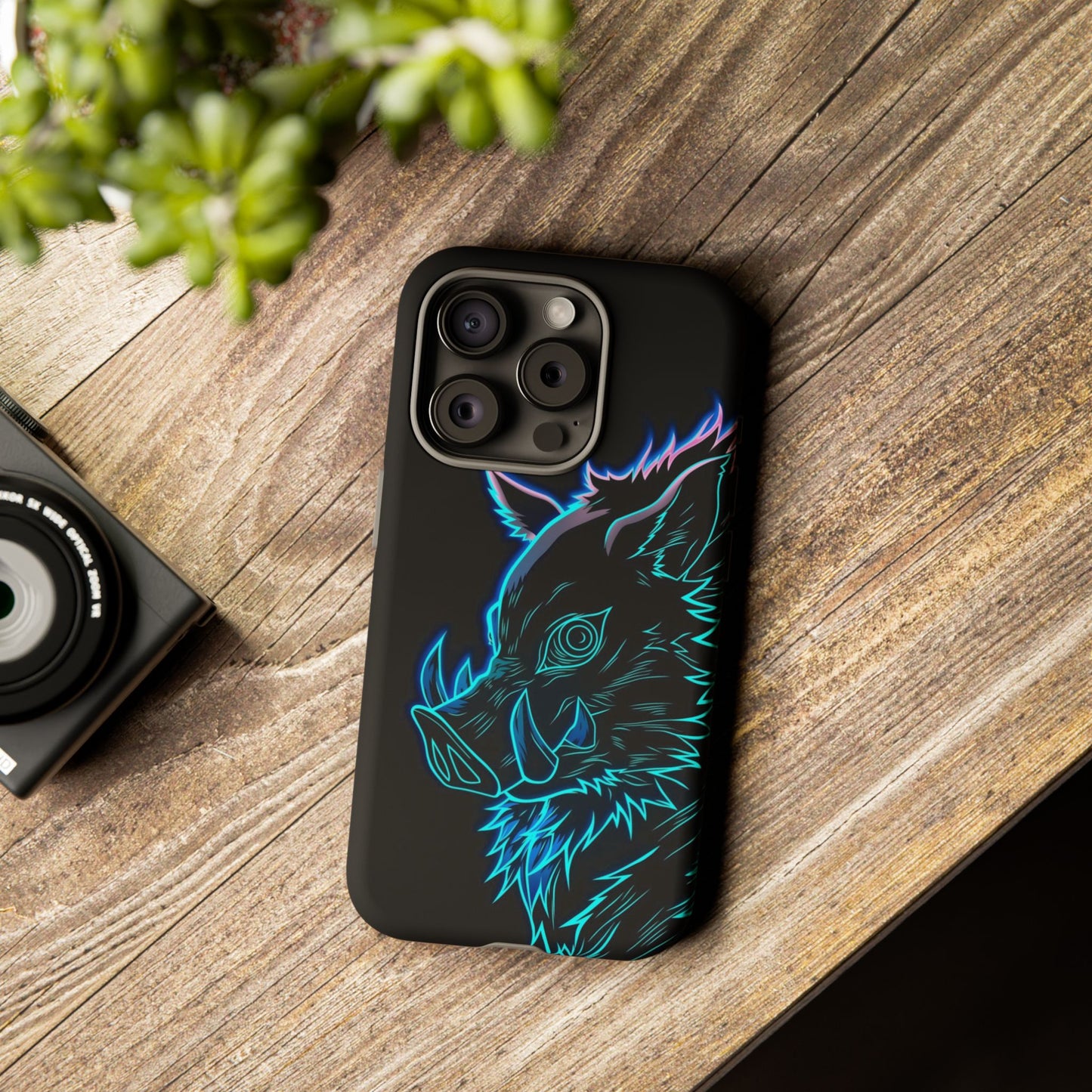 Tough Cases For iPhone, Galaxy, Anime Hashibira Beast Slayer Neon Design