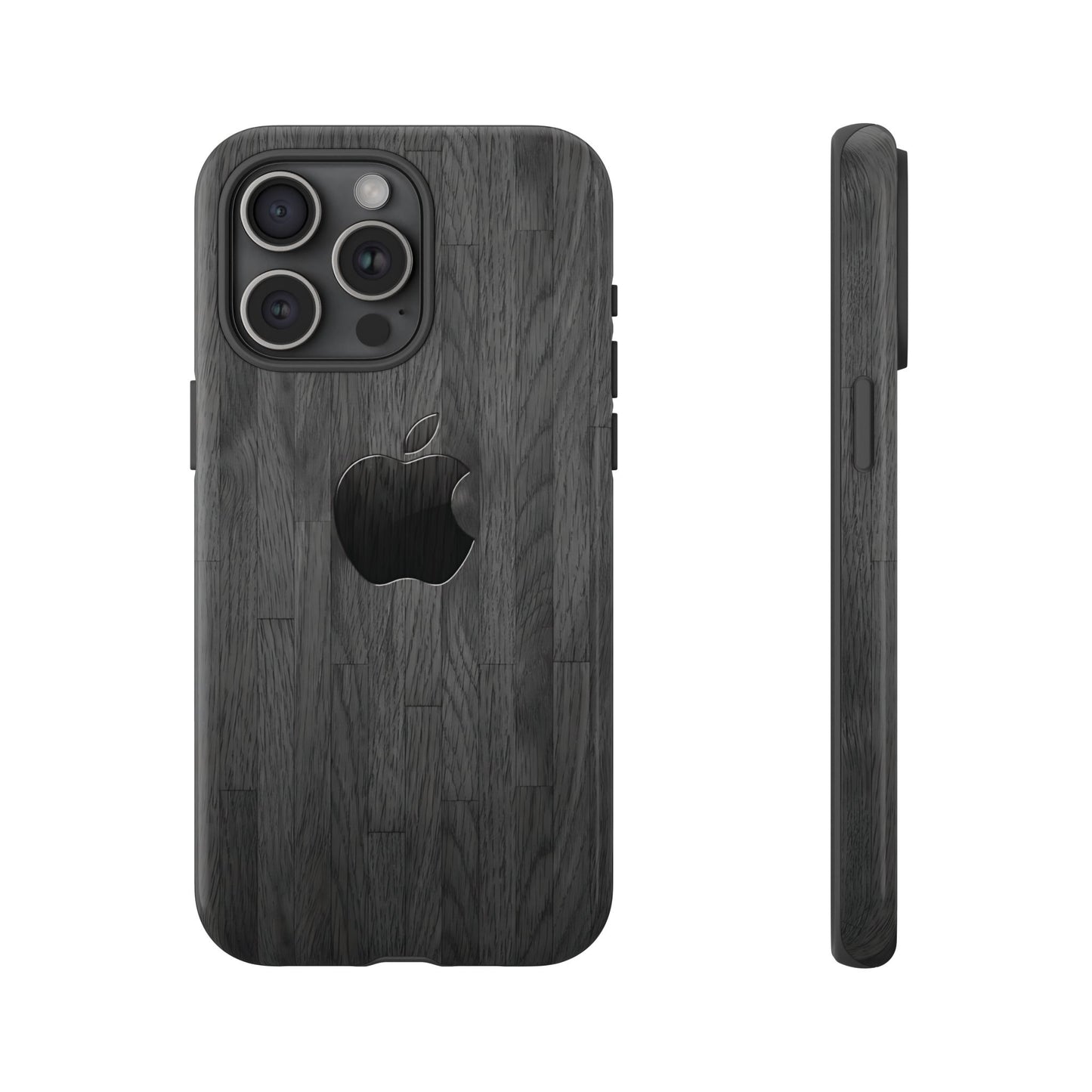 Tough Cases For iPhones, Gray Wood Color Rugged Phone Case