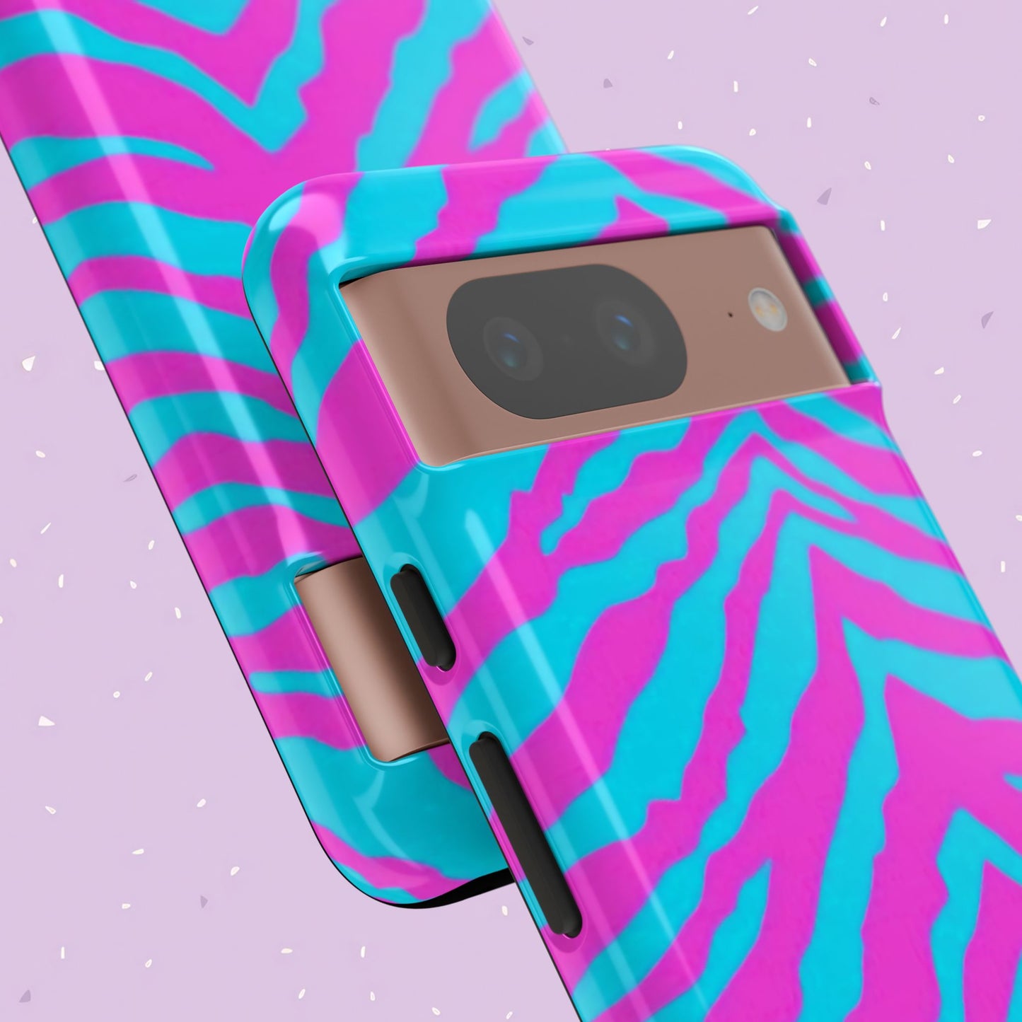 Animal Print Hot Pink And Teal Tough Case for iPhone, Galaxy and Google Pixel
