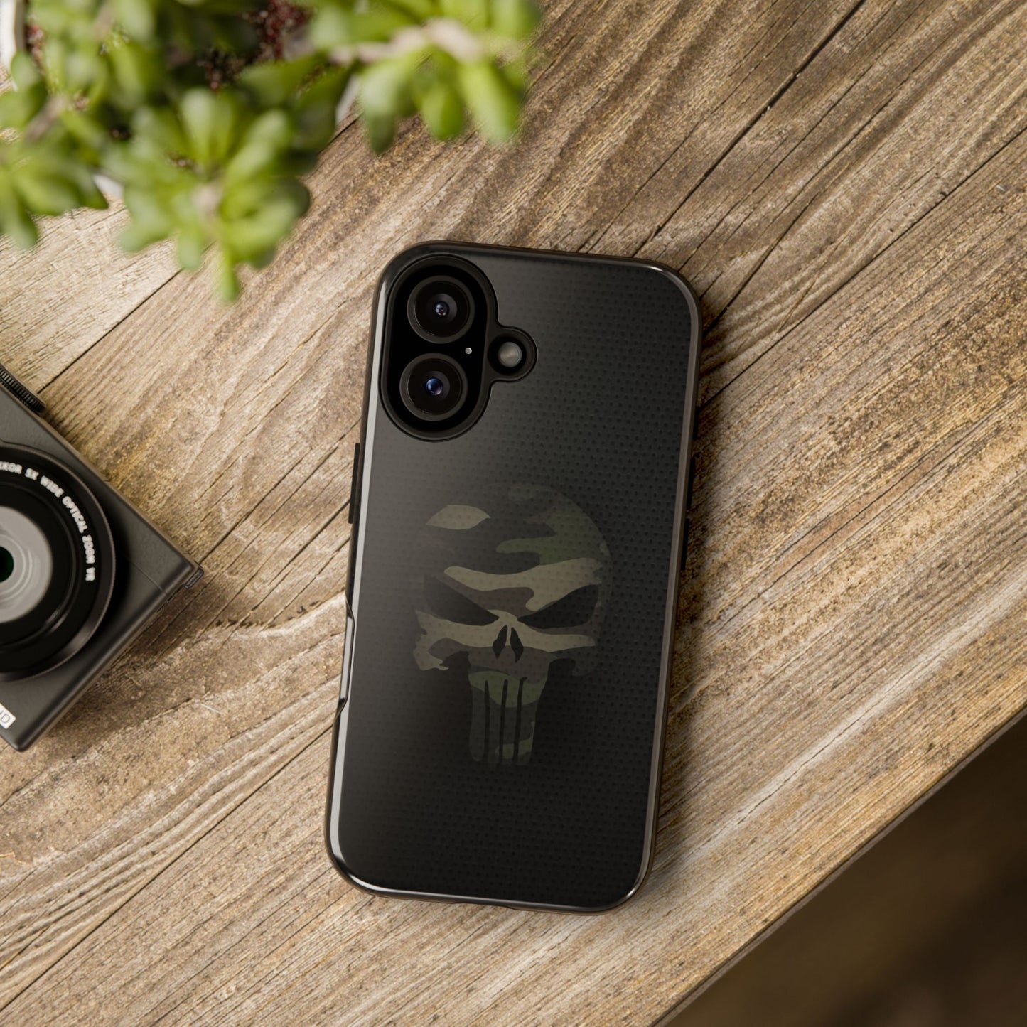 Camo Green Tough Case For iPhone, Samsung Galaxy, Jake Skull Punisher Graphic