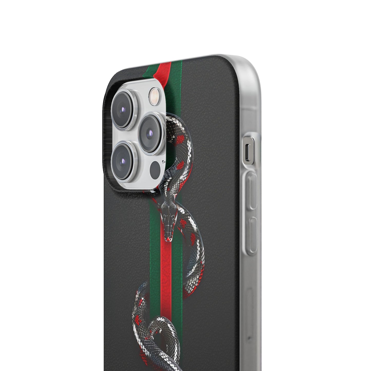 Green and Red Stripes Snake TPU Flexi Cases For iPhones And Samsung Galaxy