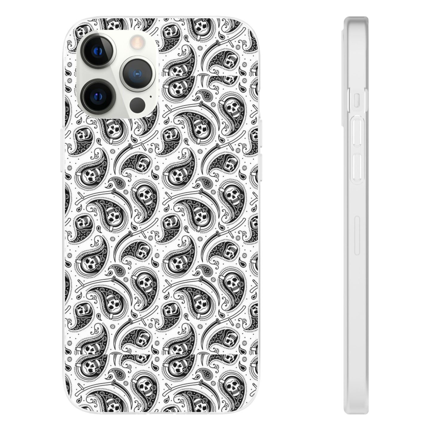 Skull Paisley Pattern Phone Case TPU Soft Flexi Case for iPhones