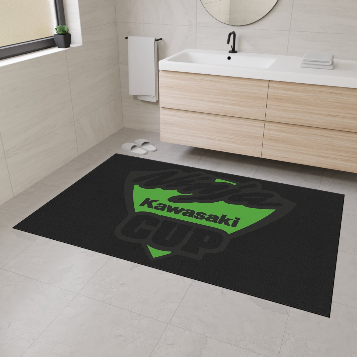 Motorsports Ninja Cup Kawasaki Floor mat | Motorcycle Garage Mat
