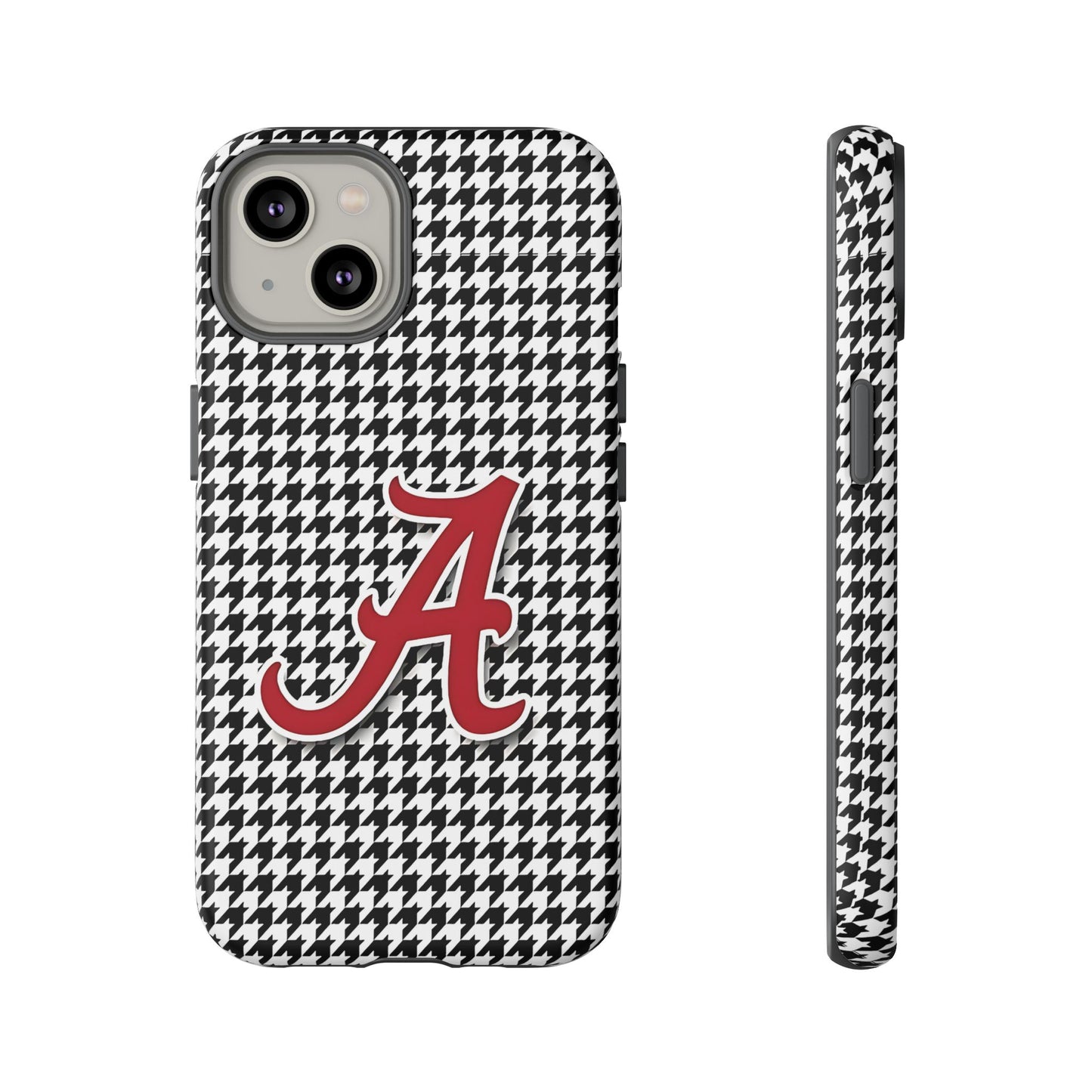 Alabama Houndstooth Phone Case, Tough Cases, College RTR Fan Gear, Initial A