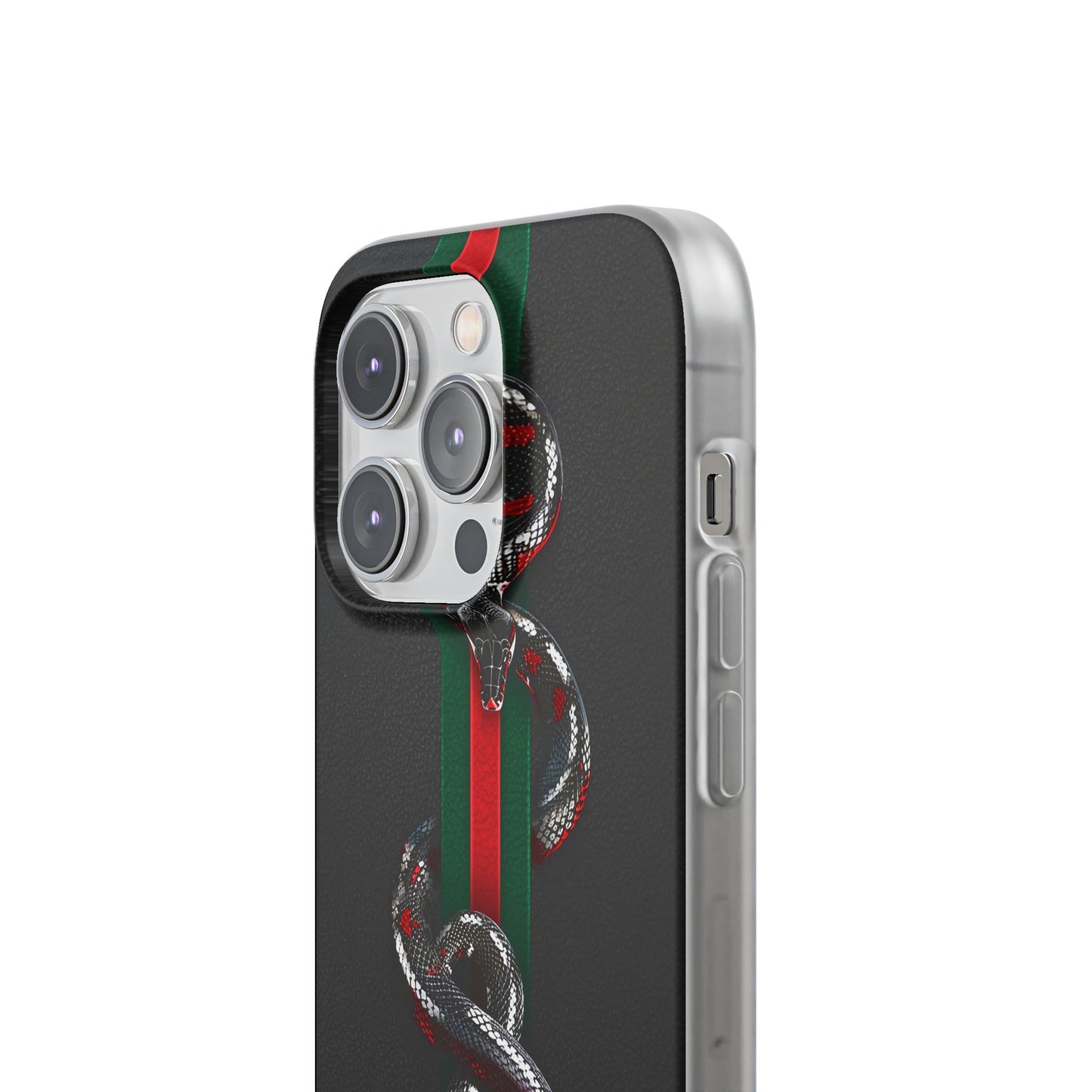 Green and Red Stripes Snake TPU Flexi Cases For iPhones And Samsung Galaxy