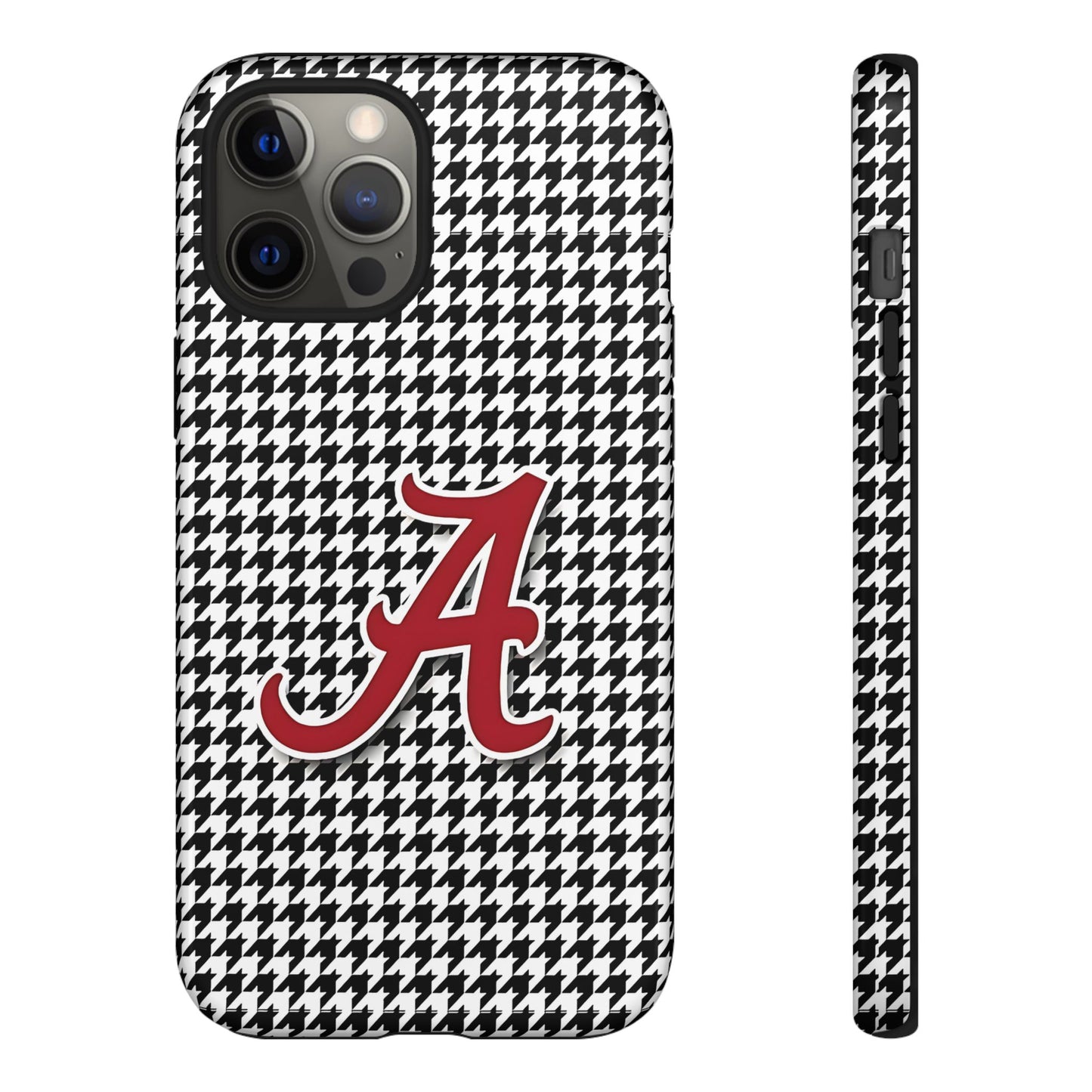 Alabama Houndstooth Phone Case, Tough Cases, College RTR Fan Gear, Initial A