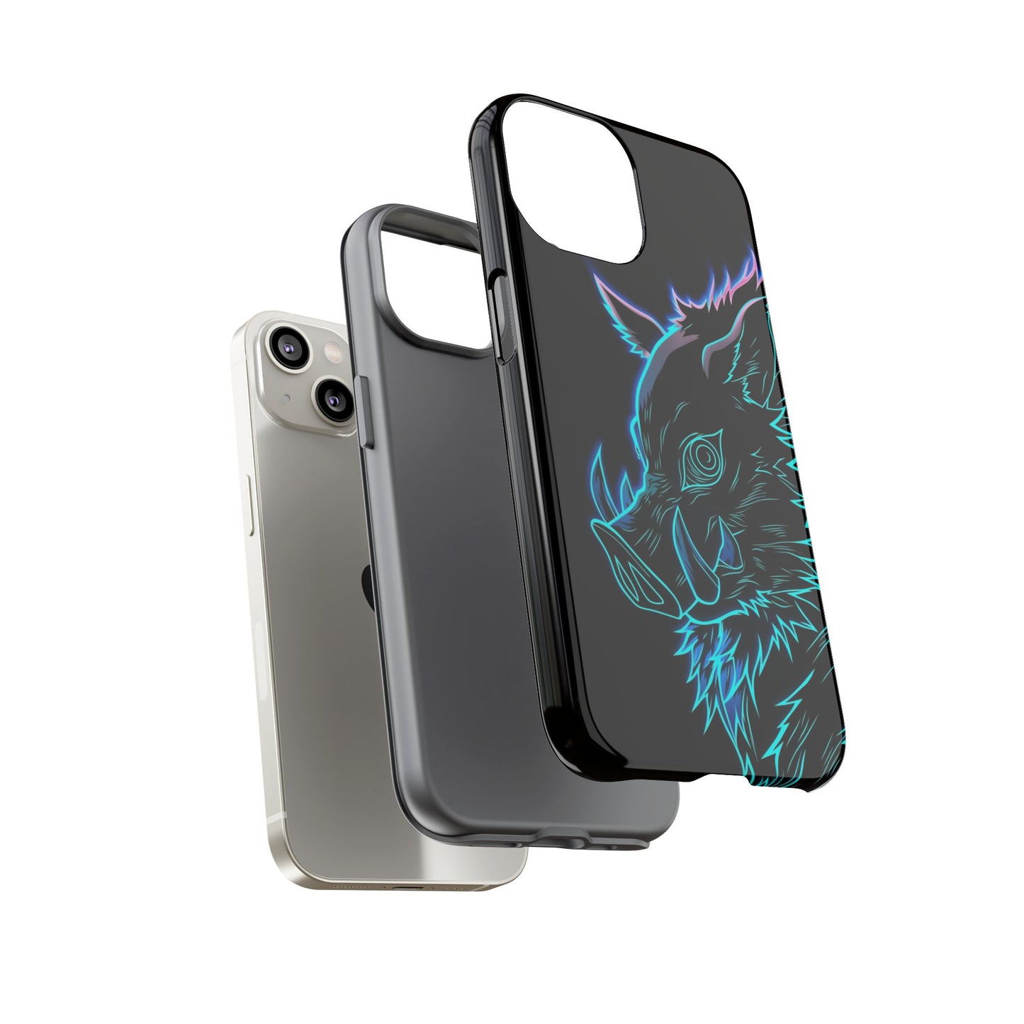 Tough Cases For iPhone, Galaxy, Anime Hashibira Beast Slayer Neon Design