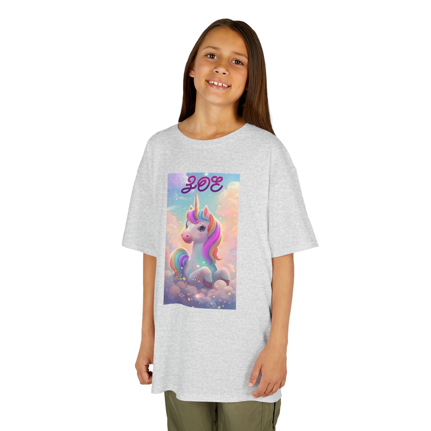 Girls Pretty Unicorn Tee, Kids T-Shirt with Bling Floral Design, Trendy T