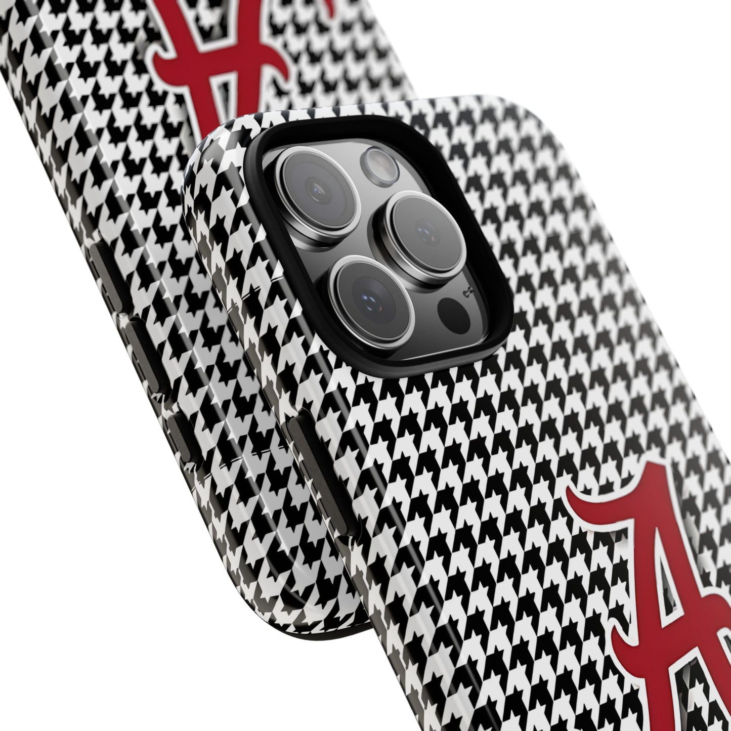 Alabama Houndstooth Phone Case, Tough Cases, College RTR Fan Gear, Initial A