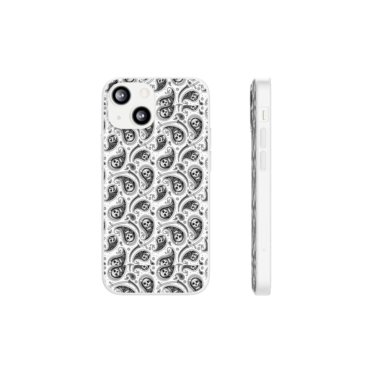Skull Paisley Pattern Phone Case TPU Soft Flexi Case for iPhones