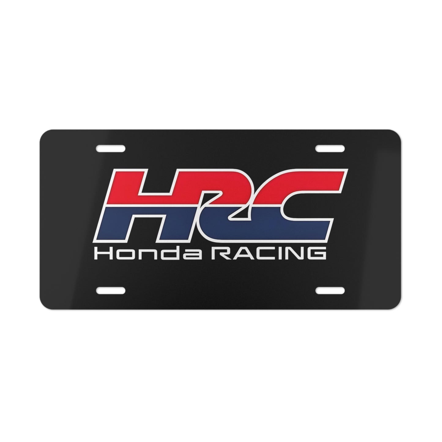 Honda Racing, Black Front Vanity License Plate, Custom HRC Design