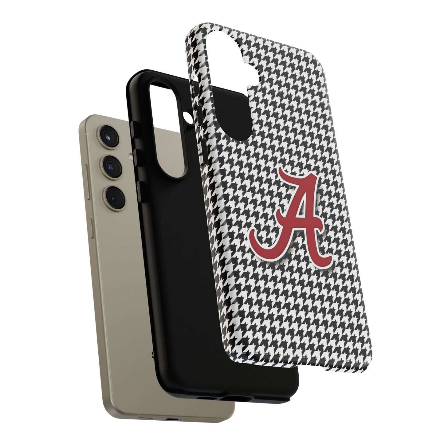 Alabama Houndstooth Phone Case, Tough Cases, College RTR Fan Gear, Initial A