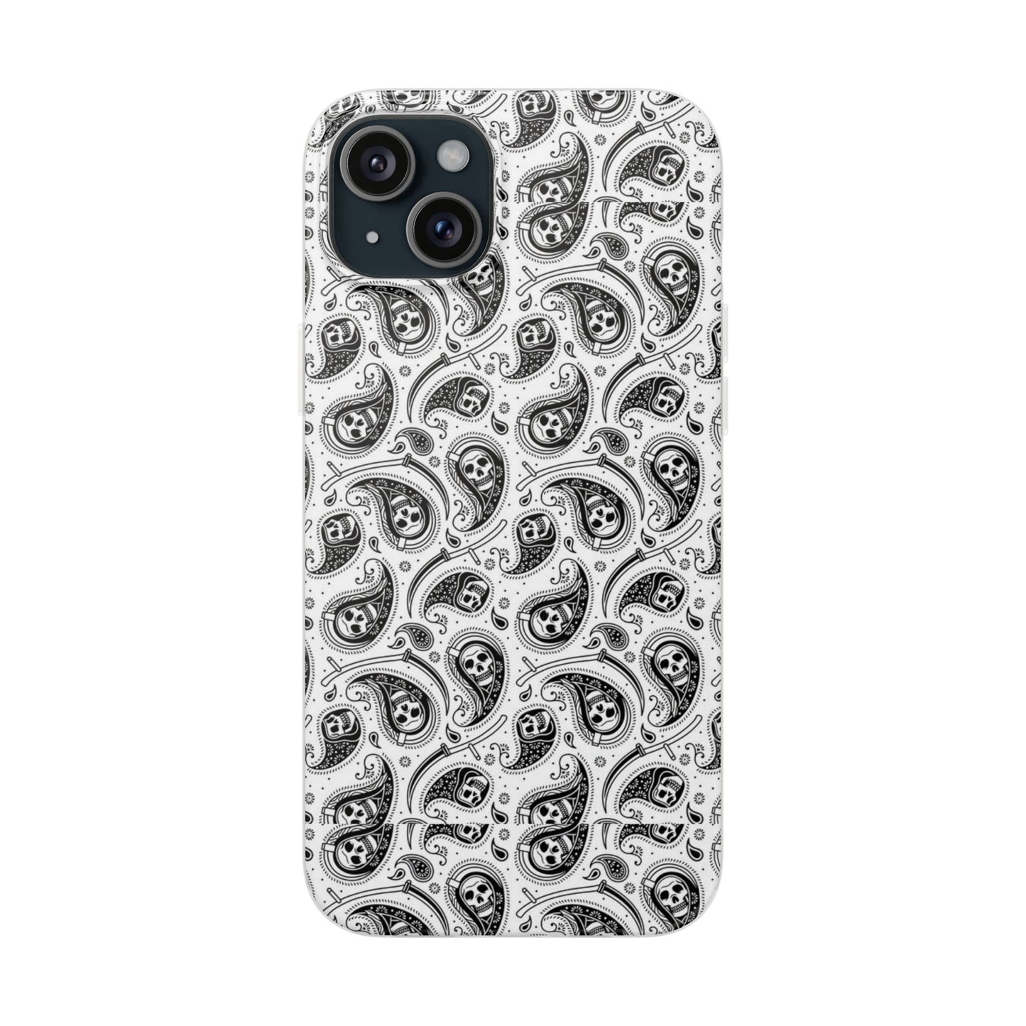 Skull Paisley Pattern Phone Case TPU Soft Flexi Case for iPhones