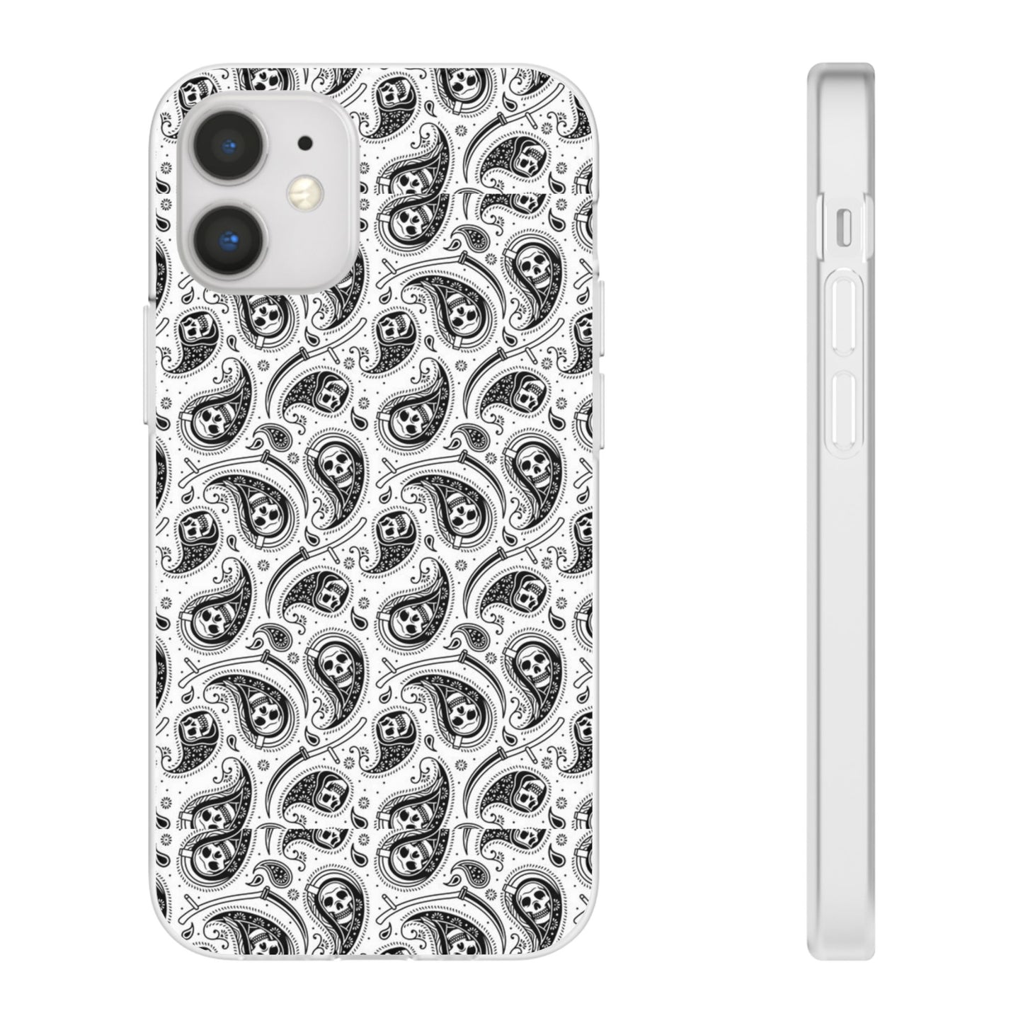 Skull Paisley Pattern Phone Case TPU Soft Flexi Case for iPhones