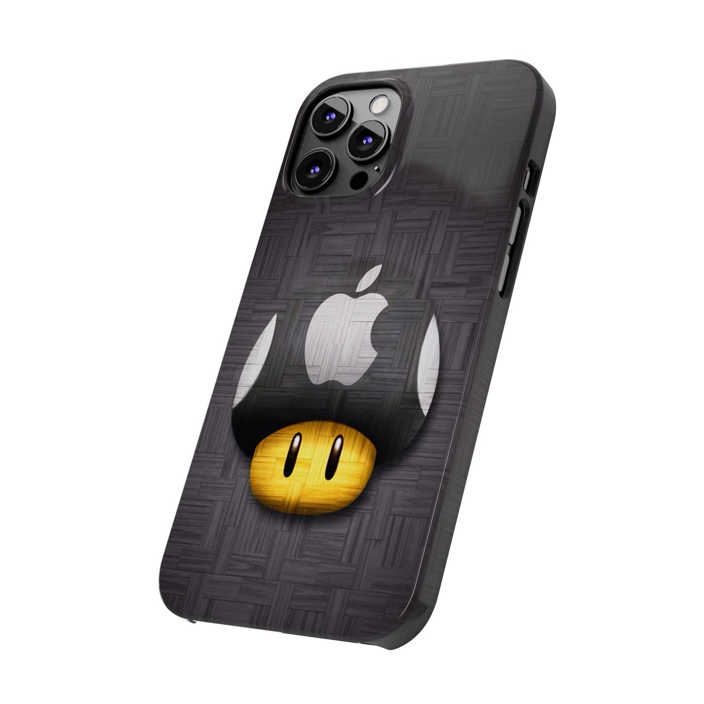 Mushroom Apple Slim Phone Case for iPhone Cute Gamer Phone Accessory, Kids Gift