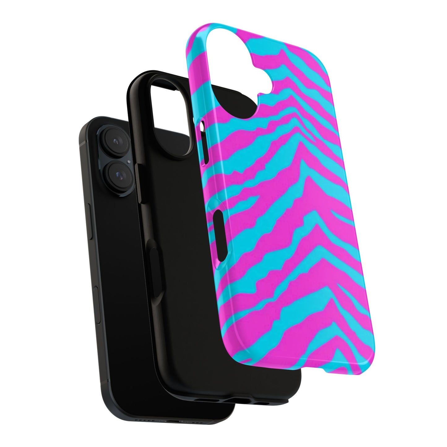 Animal Print Hot Pink And Teal Tough Case for iPhone, Galaxy and Google Pixel