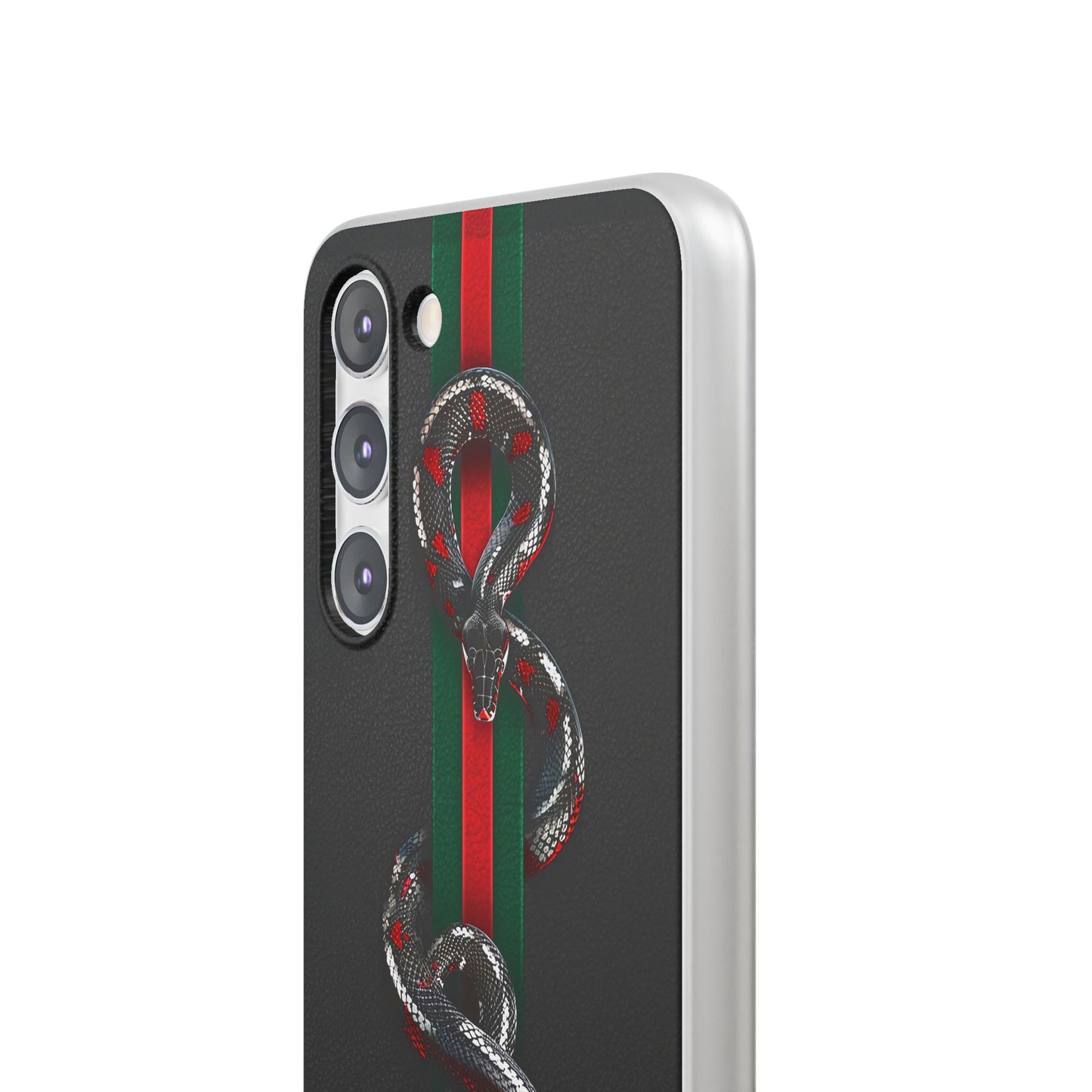 Green and Red Stripes Snake TPU Flexi Cases For iPhones And Samsung Galaxy