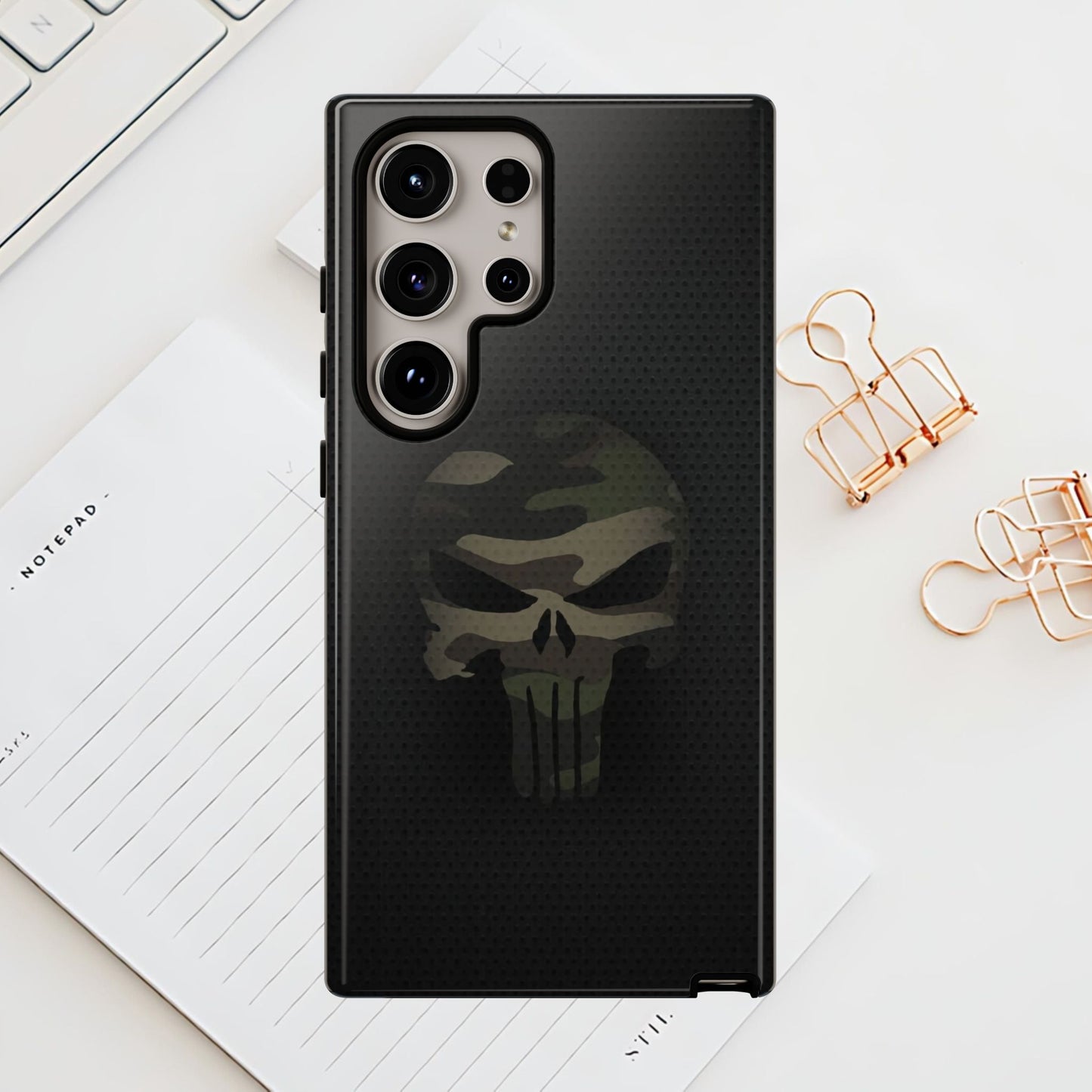 Camo Green Tough Case For iPhone, Samsung Galaxy, Pixel, Punisher Graphic