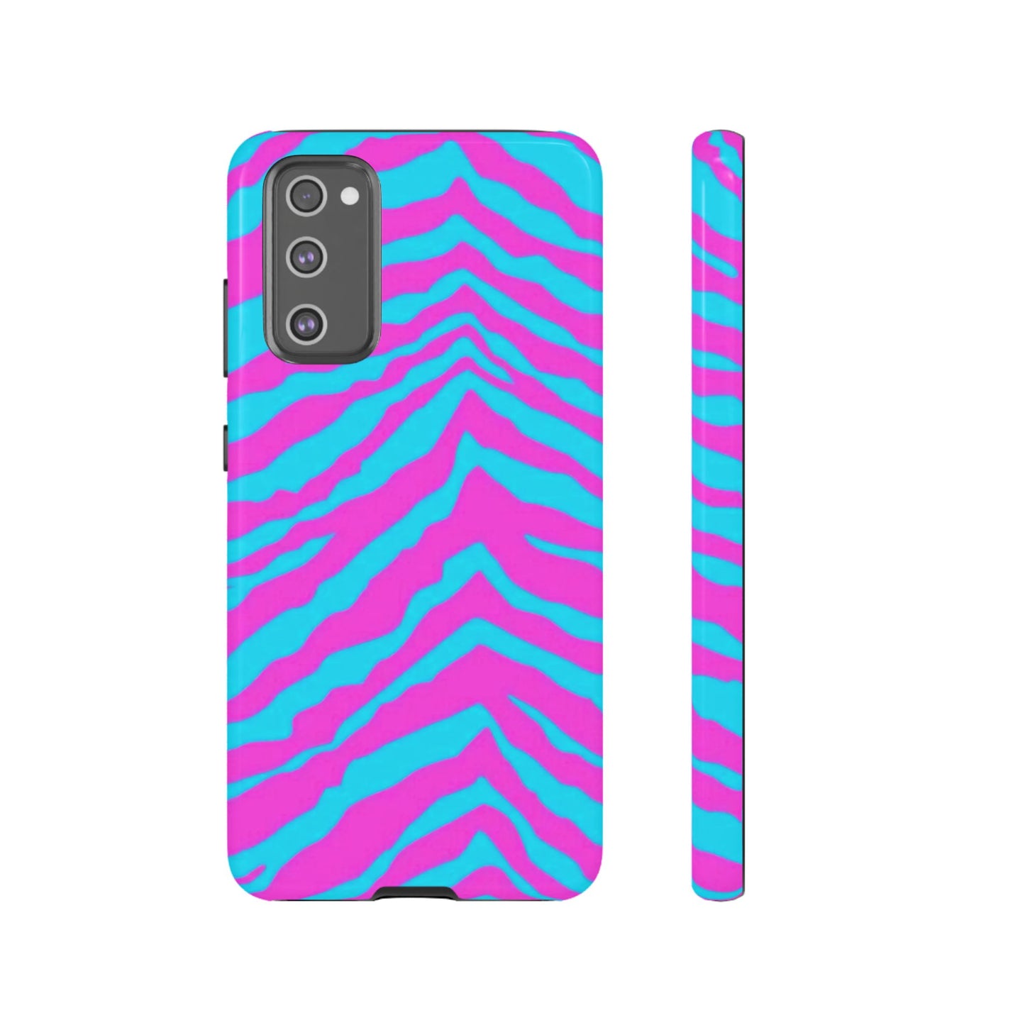 Animal Print Hot Pink And Teal Tough Case for iPhone, Galaxy and Google Pixel