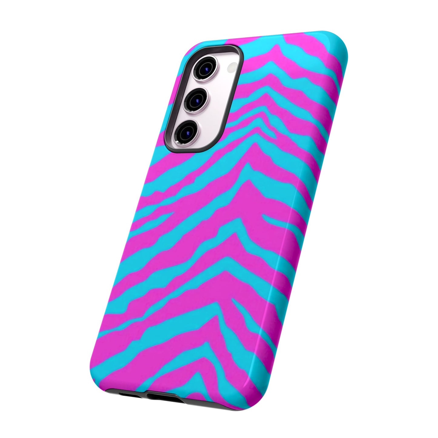 Animal Print Hot Pink And Teal Tough Case for iPhone, Galaxy and Google Pixel