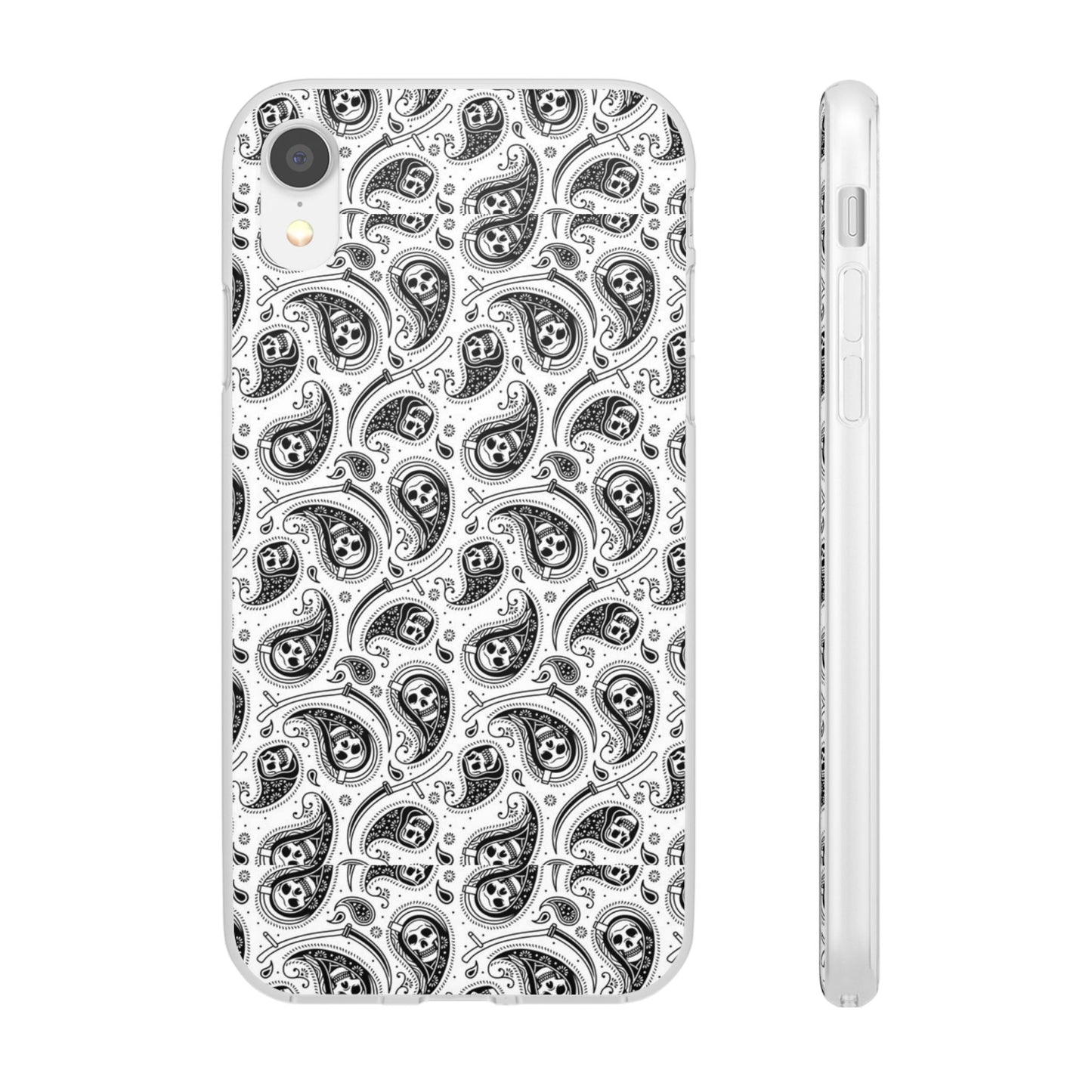 Skull Paisley Pattern Phone Case TPU Soft Flexi Case for iPhones