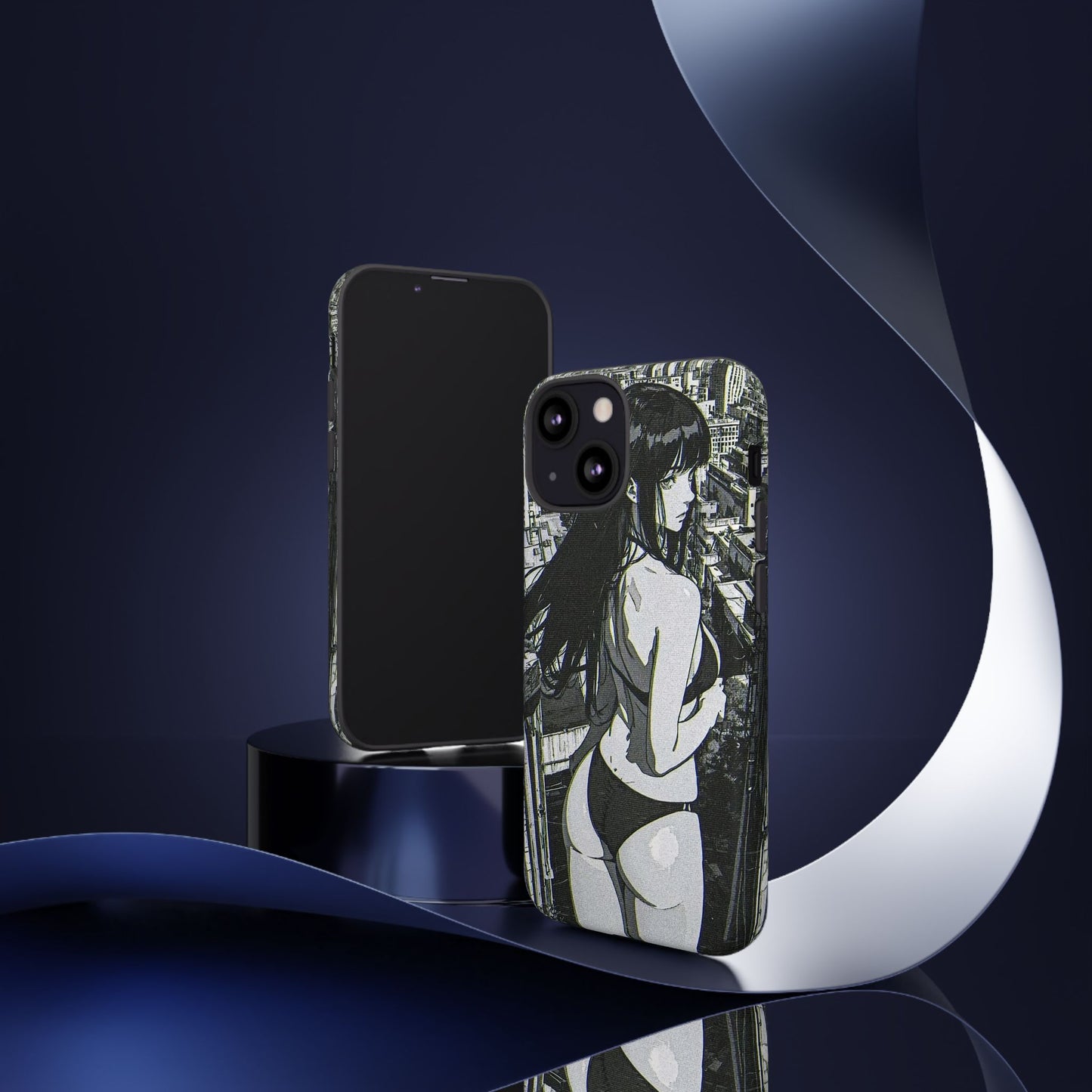 Tough Phone Case, Anime Manga Girl Bikini Design, iPhone, Galaxy, Google Pixel, Hentai Ecchi Art