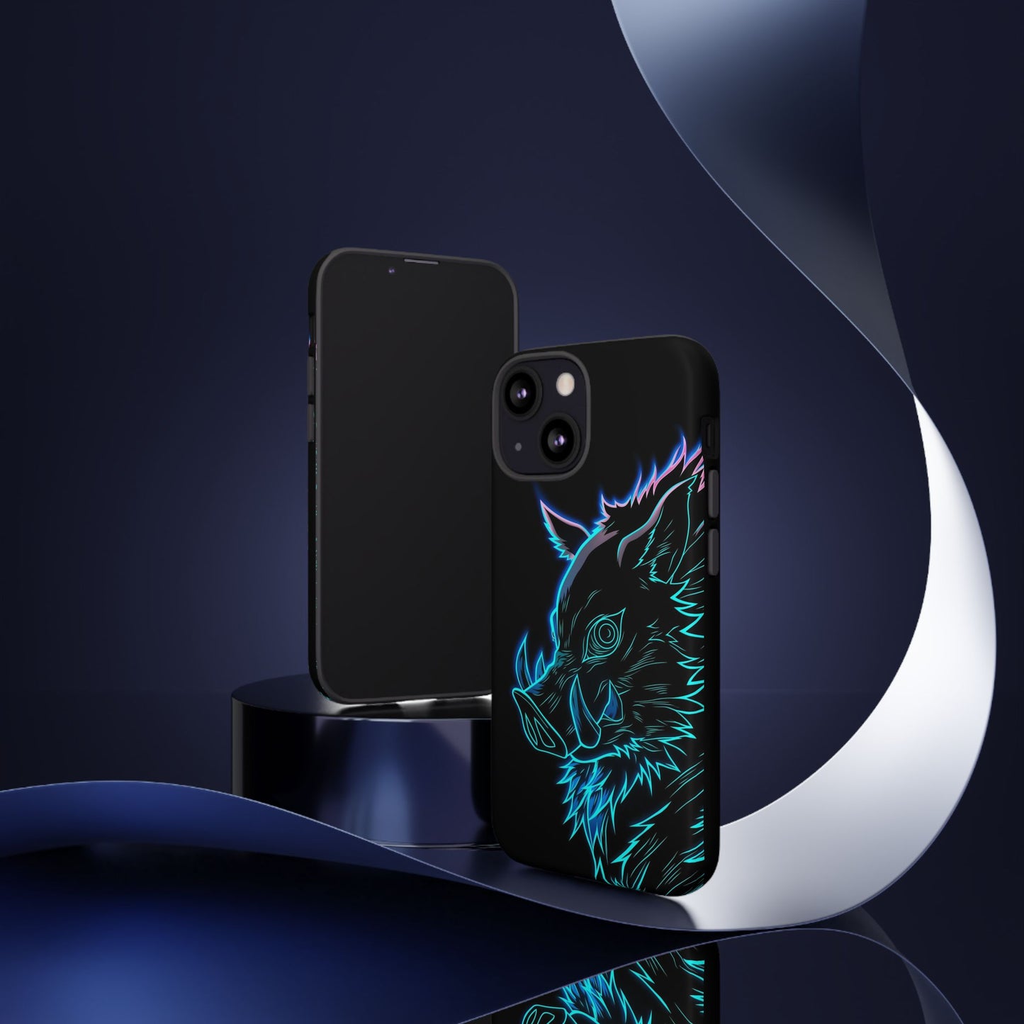 Tough Cases For iPhone, Galaxy, Anime Hashibira Beast Slayer Neon Design