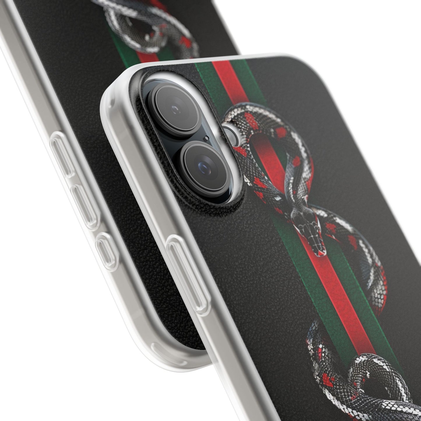 Green and Red Stripes Snake TPU Flexi Cases For iPhones And Samsung Galaxy