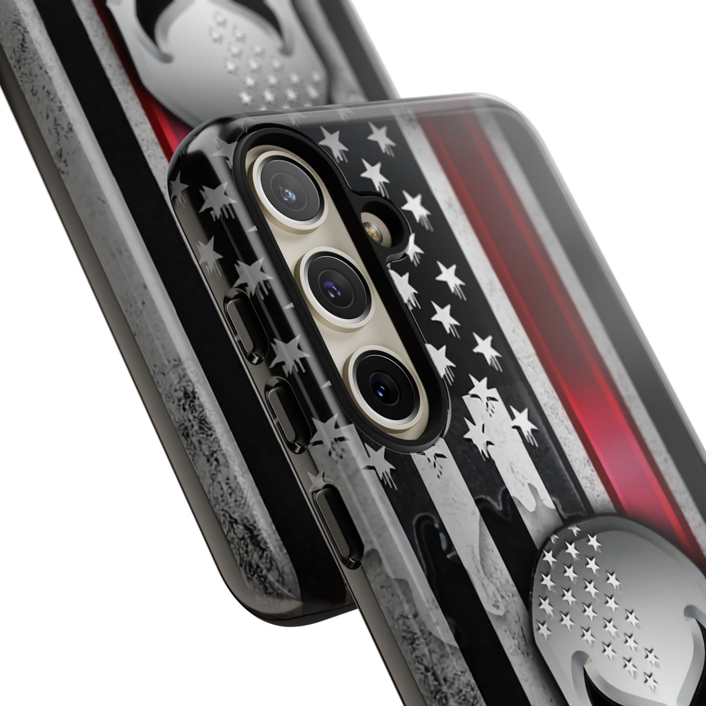 Tough Cases For iPhone, Galaxy and Pixel,  Thin Red Line, Jake Skull Design