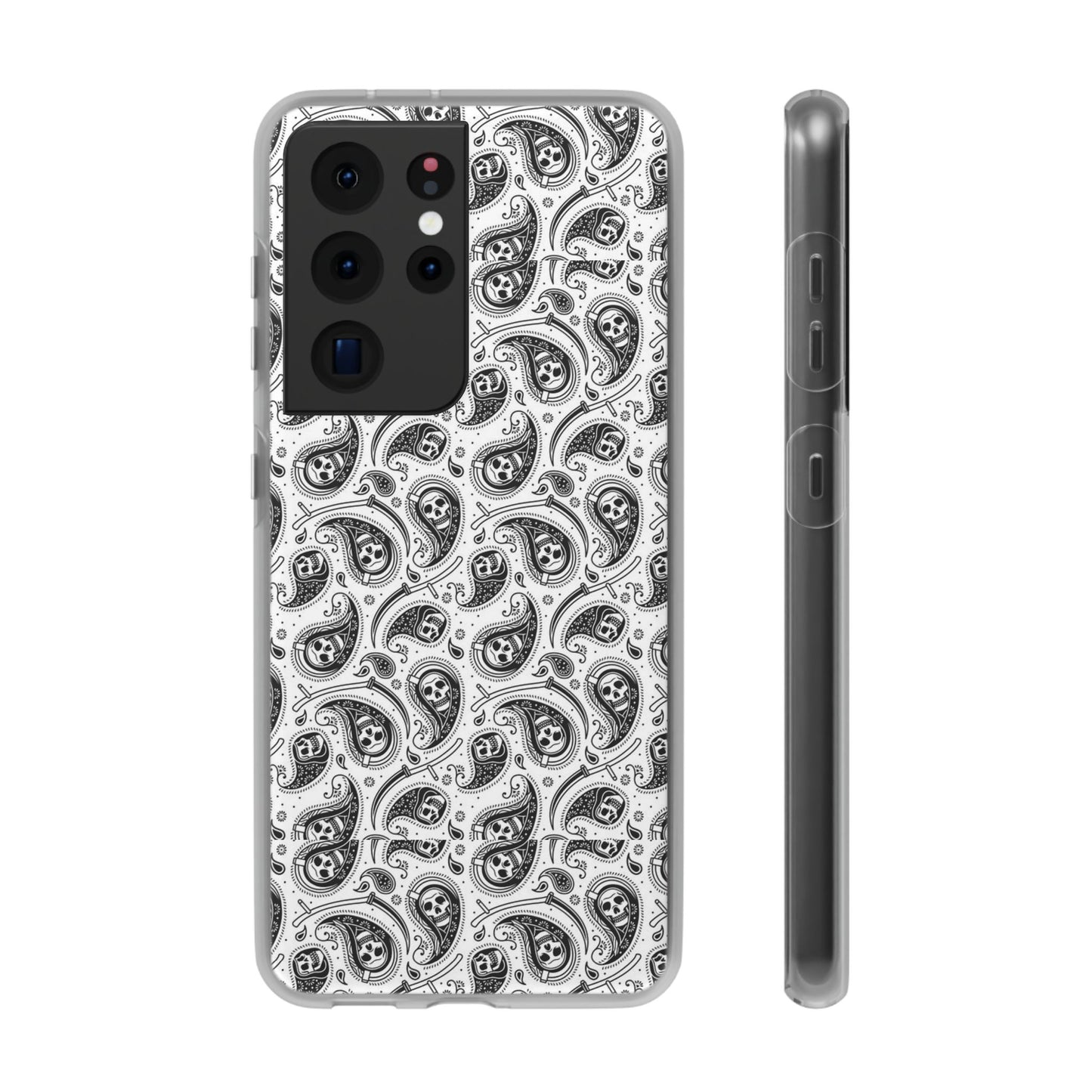 Skull Paisley Pattern Phone Case TPU Soft Flexi Case for iPhones