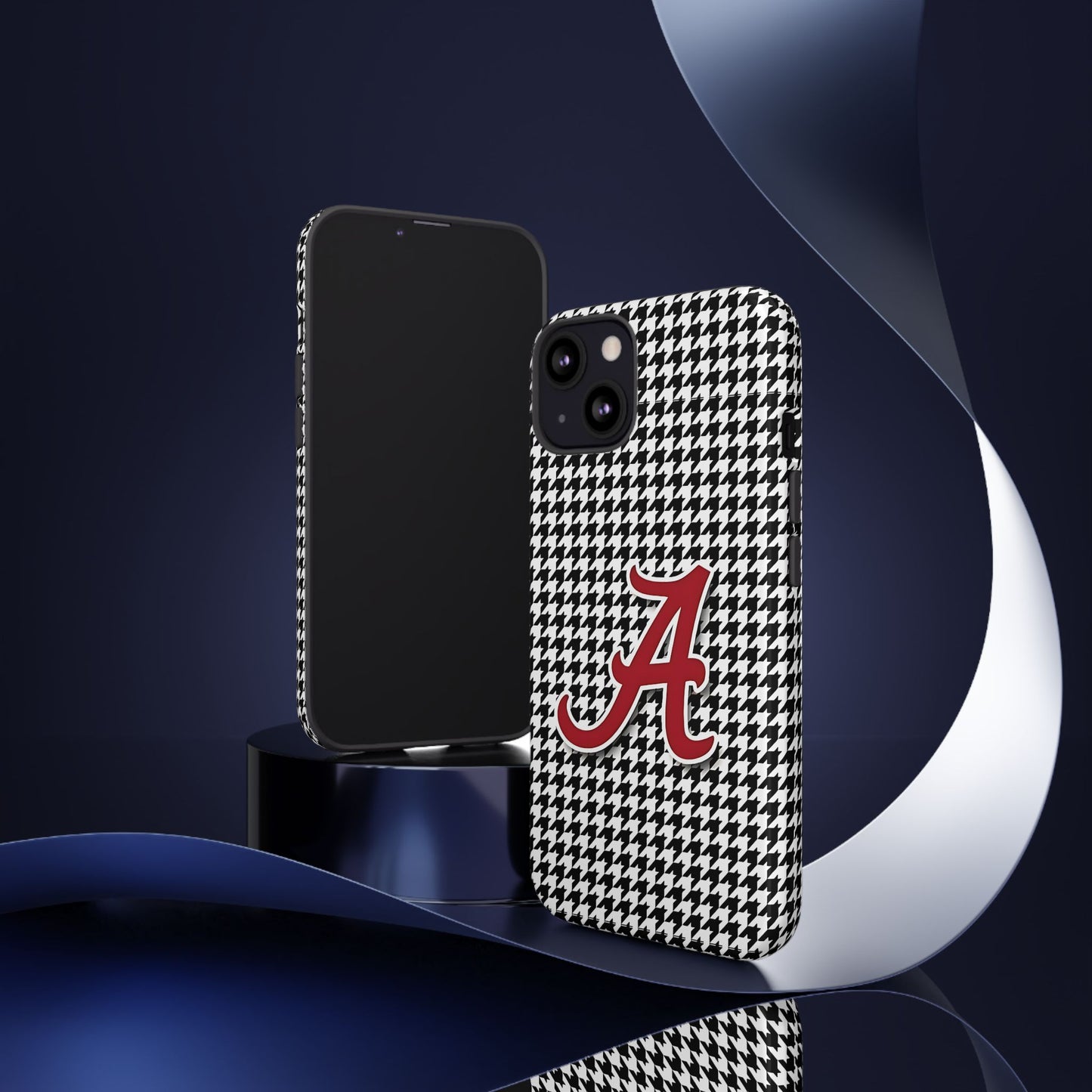 Alabama Houndstooth Phone Case, Tough Cases, College RTR Fan Gear, Initial A