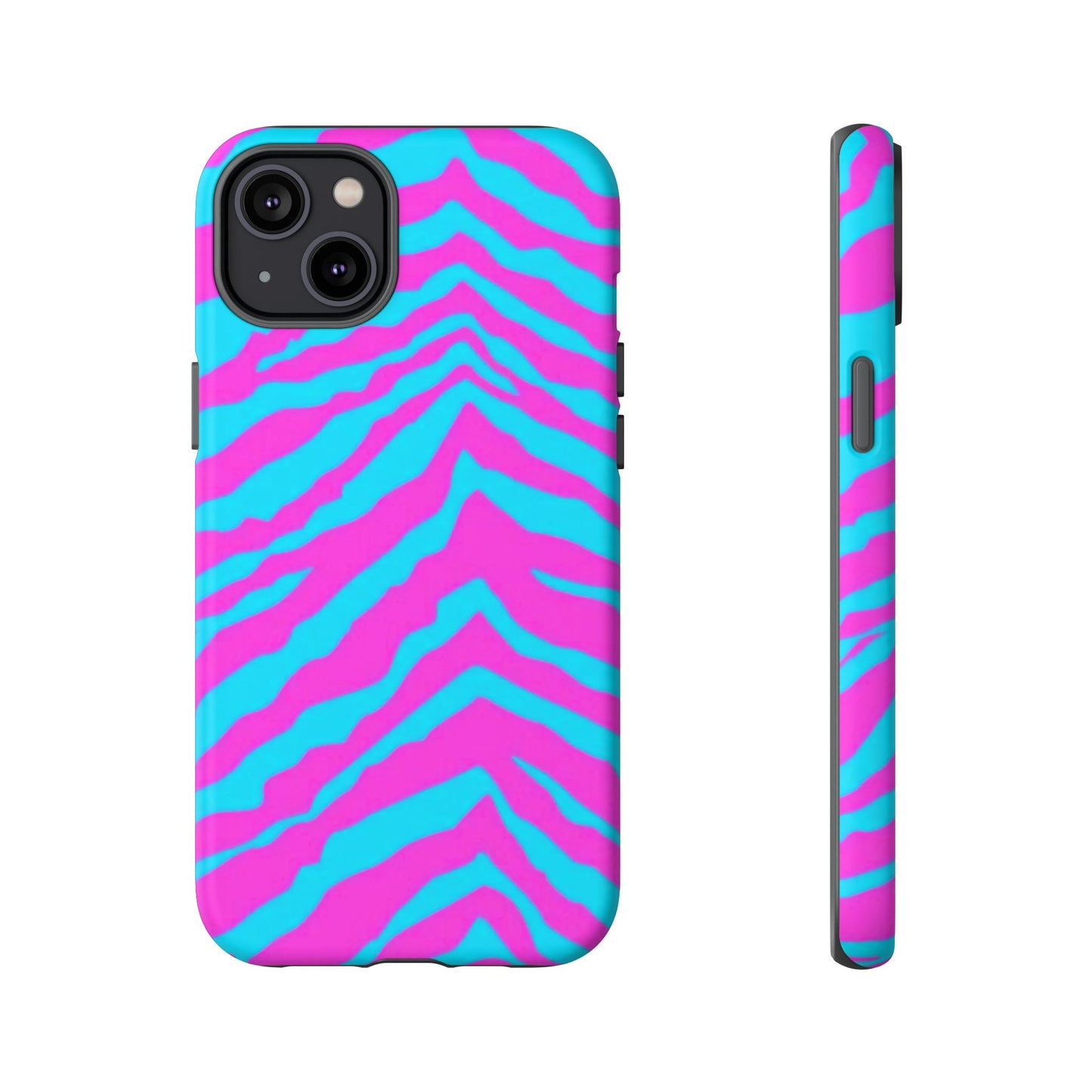 Animal Print Hot Pink And Teal Tough Case for iPhone, Galaxy and Google Pixel