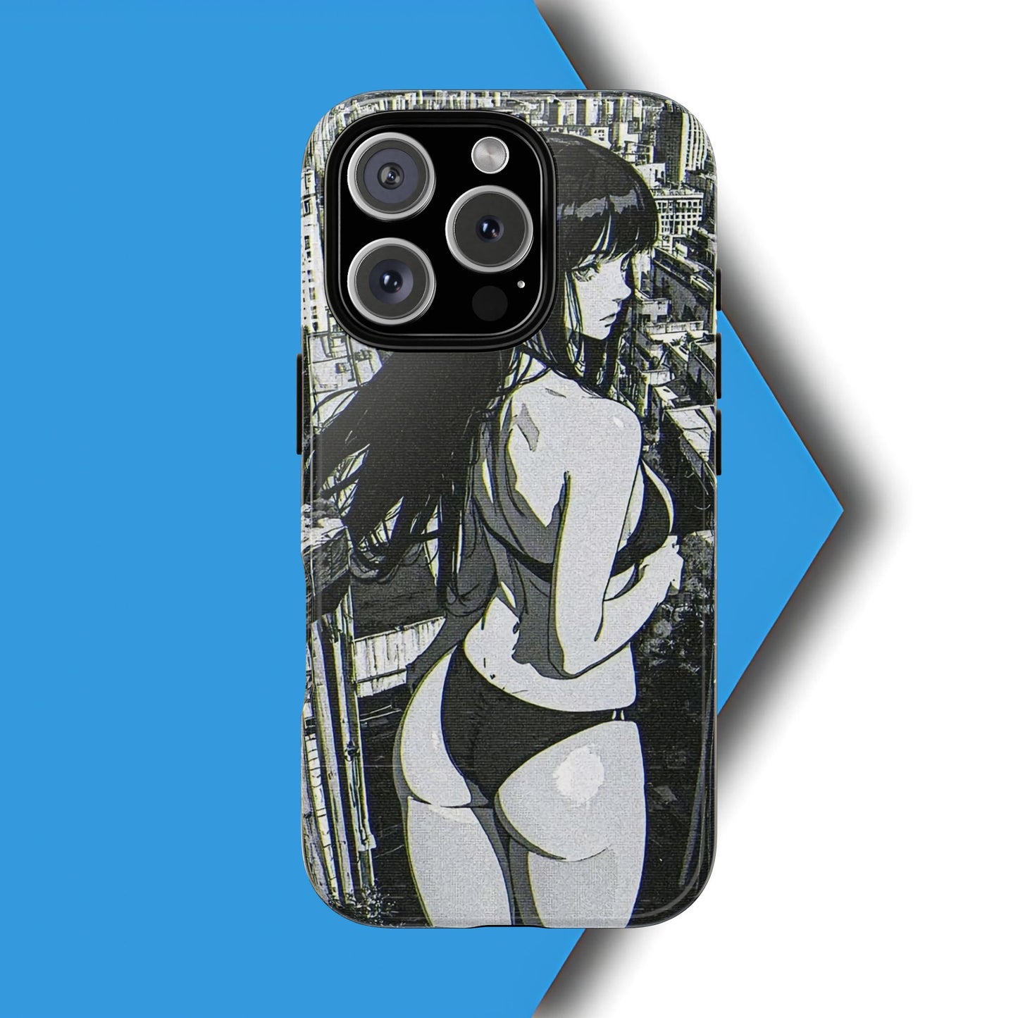 Tough Phone Case, Anime Manga Girl Bikini Design, iPhone, Galaxy, Google Pixel, Hentai Ecchi Art