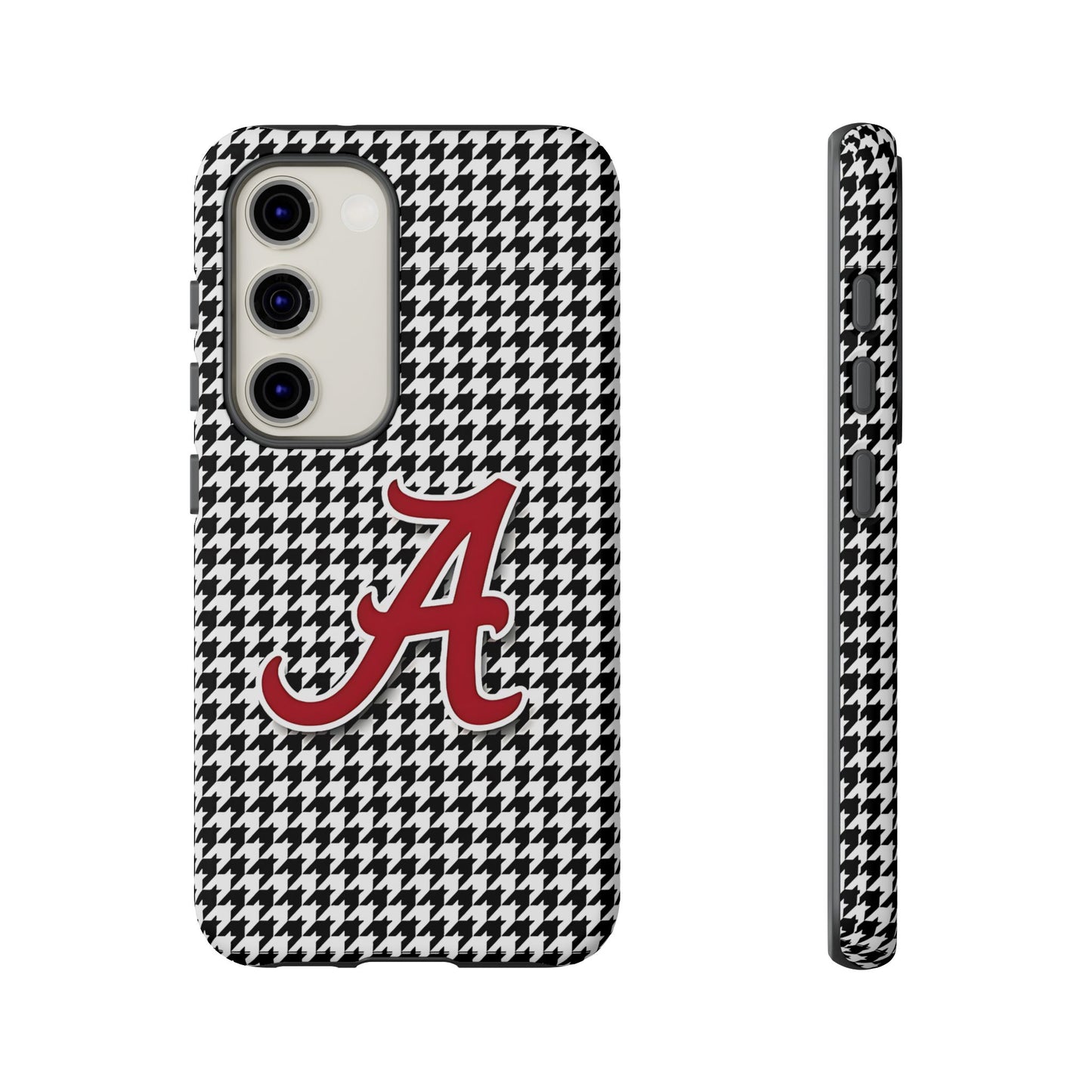 Alabama Houndstooth Phone Case, Tough Cases, College RTR Fan Gear, Initial A