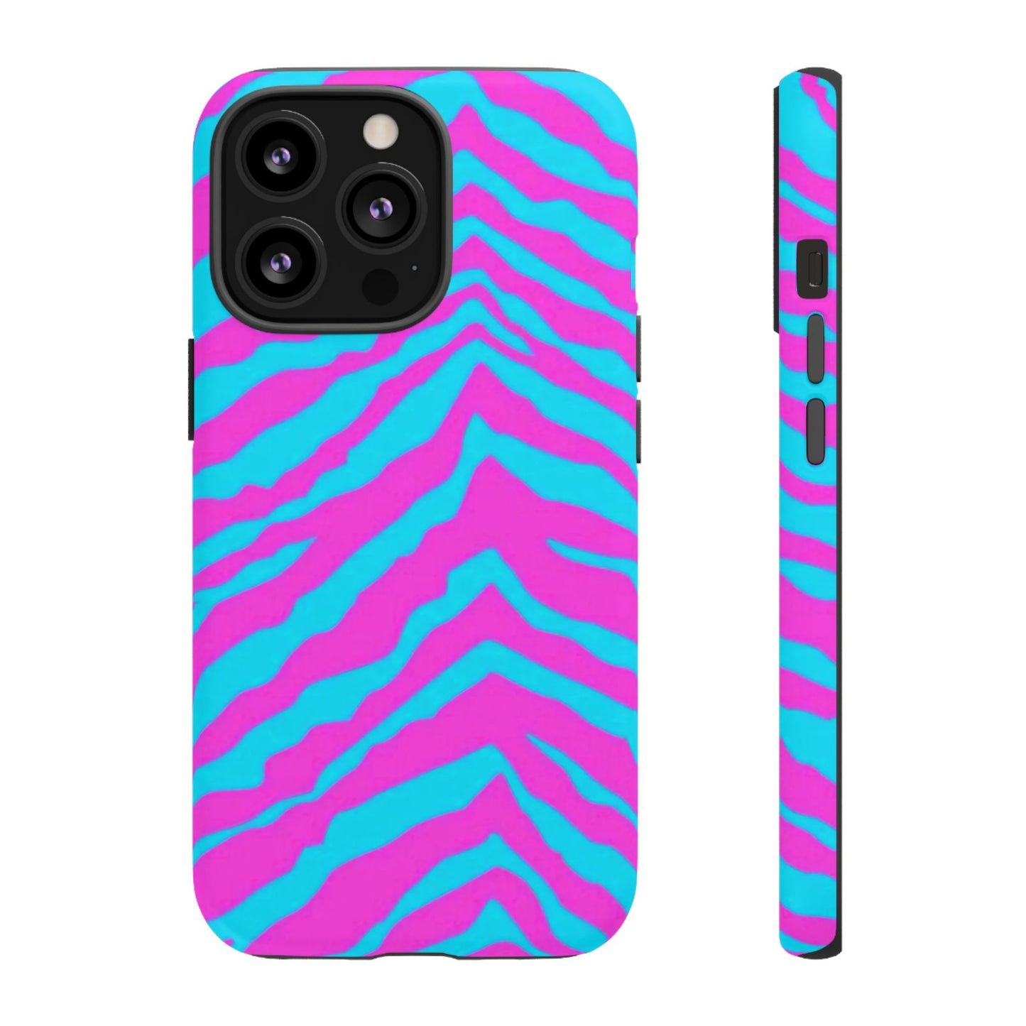 Animal Print Hot Pink And Teal Tough Case for iPhone, Galaxy and Google Pixel