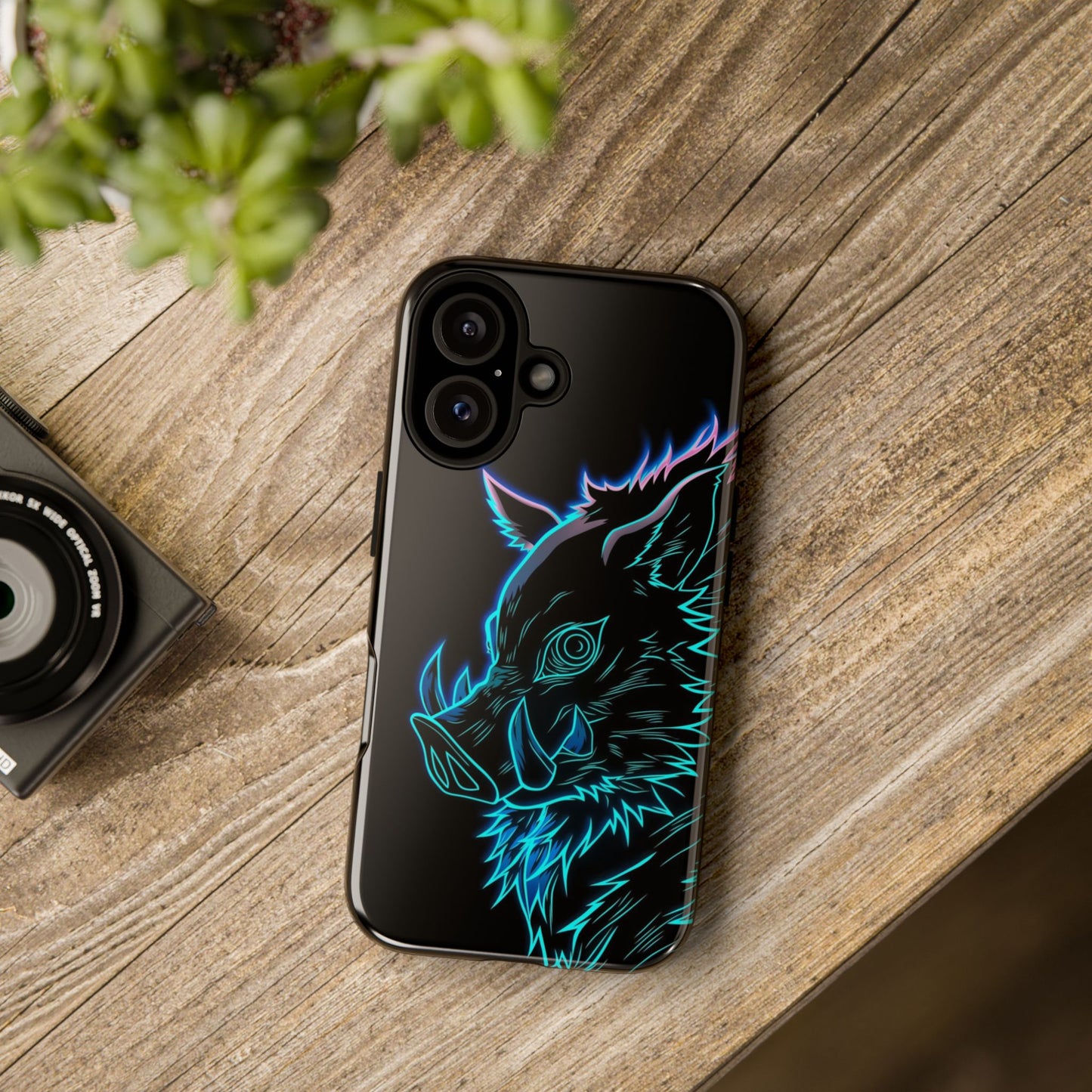 Tough Cases For iPhone, Galaxy, Anime Hashibira Beast Slayer Neon Design
